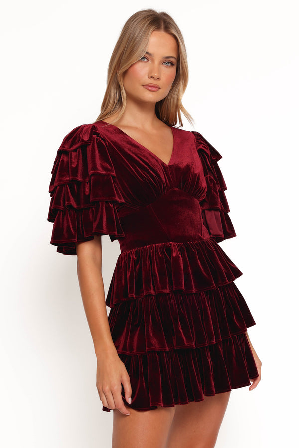 Petal and Pup USA DRESSES Agnes Mini Dress - Wine