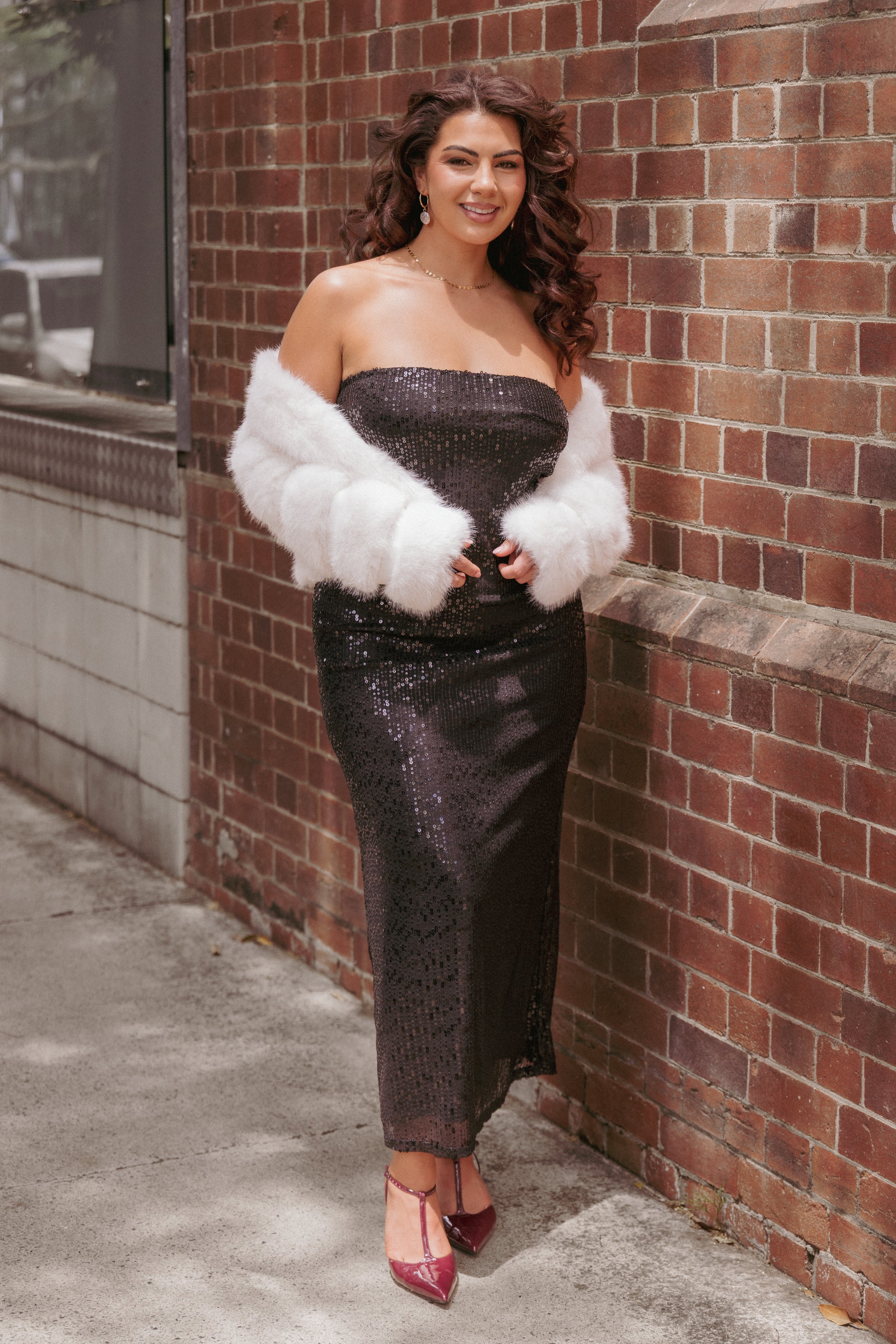 Petal and Pup USA DRESSES Agnes Strapless Sequin Maxi Dress - Black