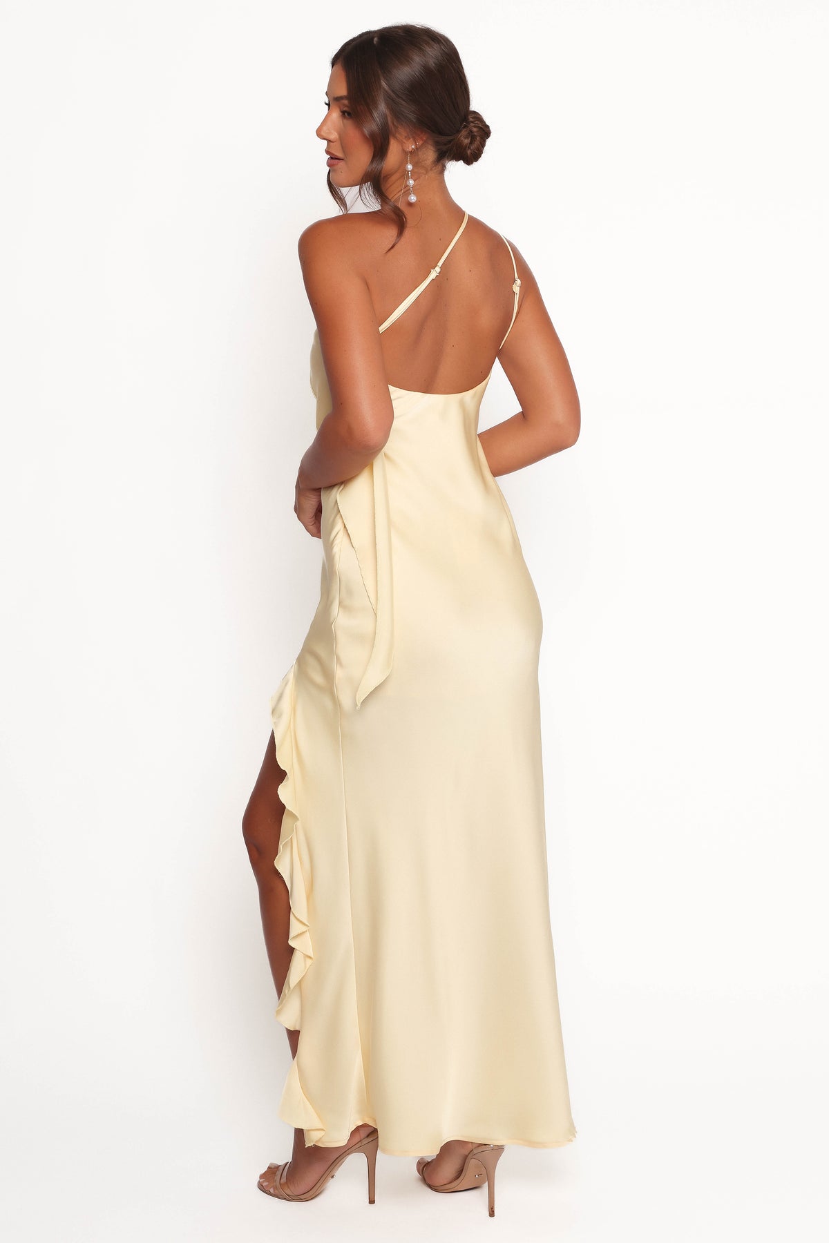 Aila Rosette One Shoulder Dress - Butter Yellow | Petal & Pup USA Aila Rosette One Shoulder Dress - Butter Yellow | Petal & Pup USA