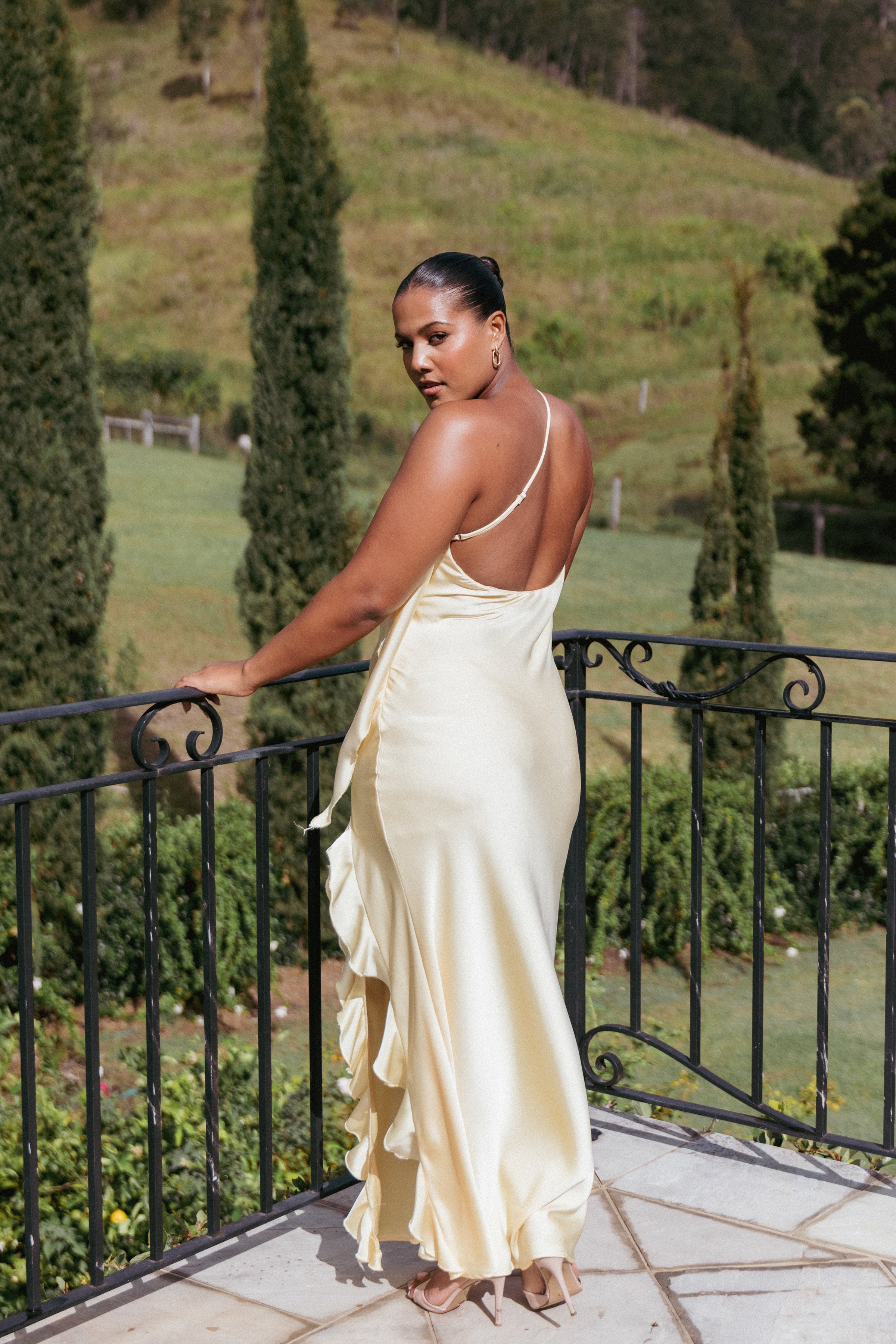 Petal and Pup USA DRESSES Aila Rosette One Shoulder Dress - Butter Yellow