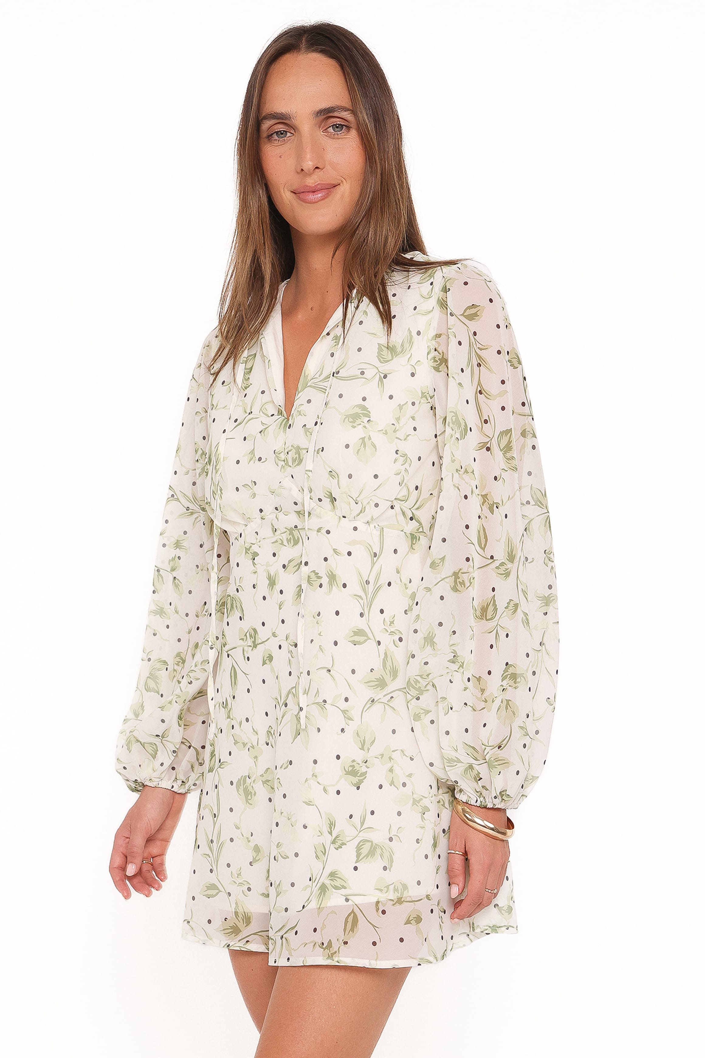 Petal and Pup USA DRESSES Aimee Mini Dress - Green Leaf