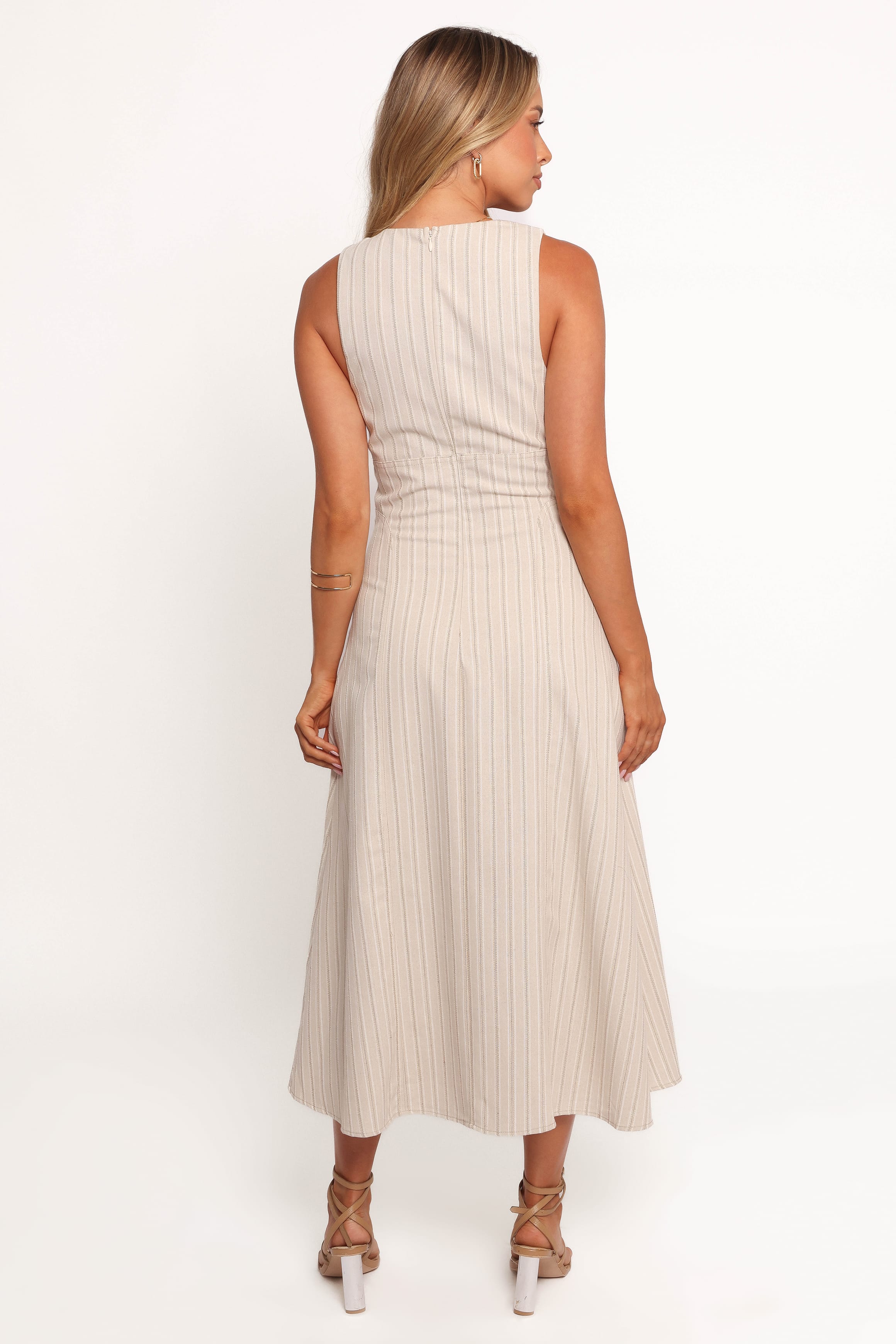 Petal and Pup USA DRESSES Aisling Midi Dress - Beige Gold (Hold for Rack)