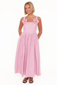 Petal and Pup USA DRESSES Alden Maxi Dress - Pink/White Stripe