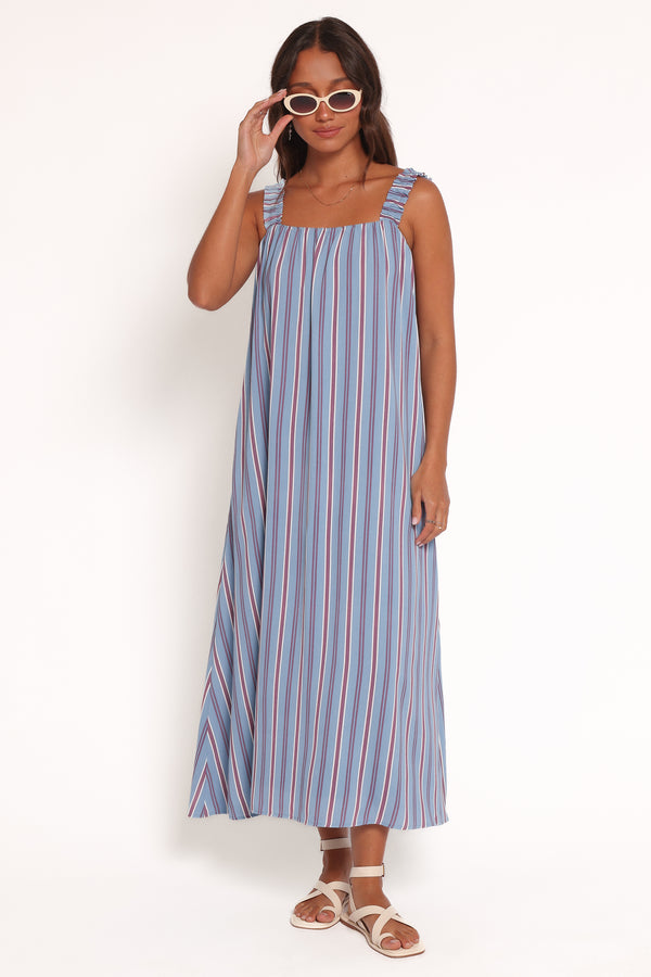 Petal and Pup Women's Alessandra Maxi Dress - Blue Stripe L Petal and Pup Women's Alessandra Maxi Dress - Blue Stripe L
