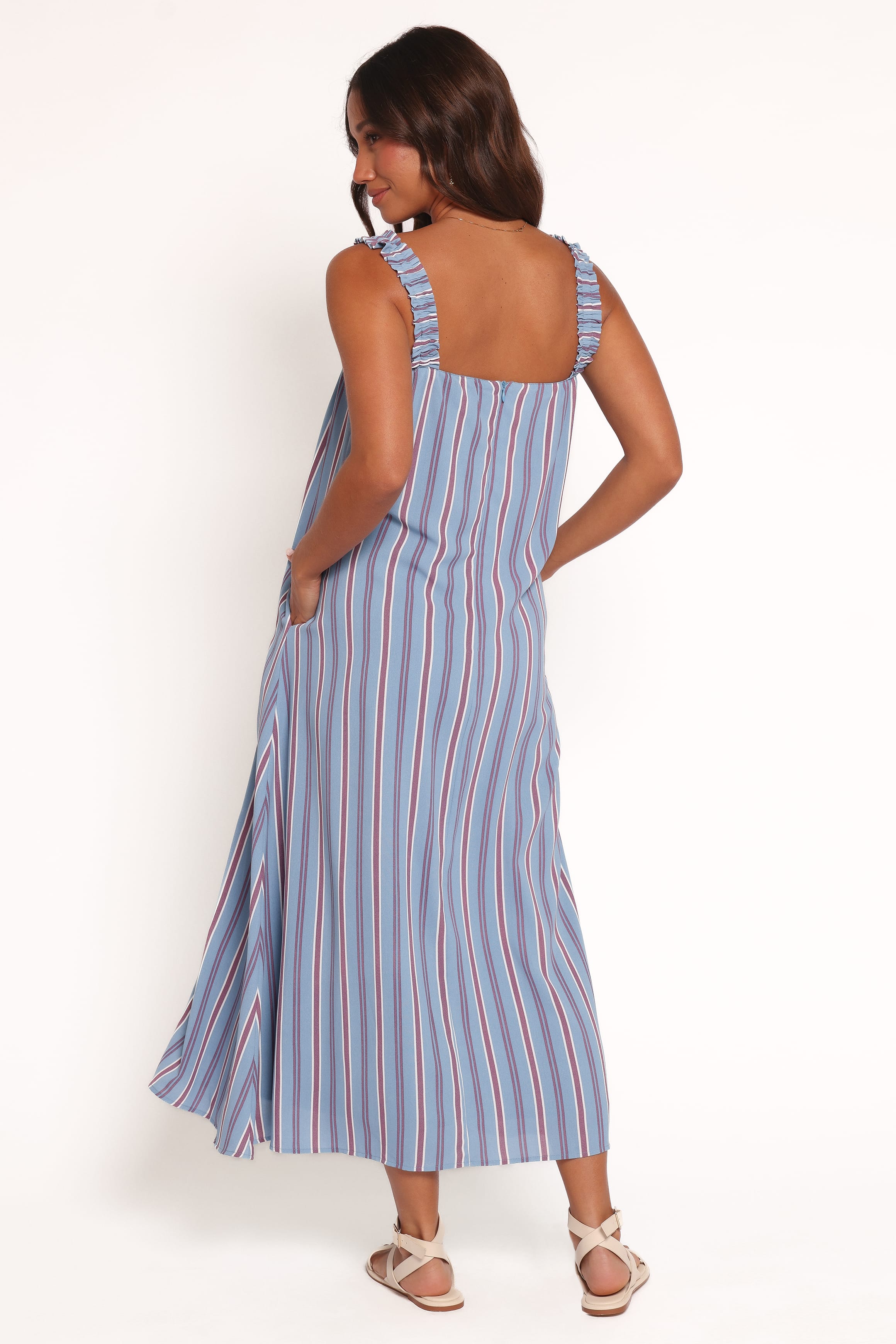 Petal and Pup USA DRESSES Alessandra Maxi Dress - Blue Stripe (Hold for Amazon)