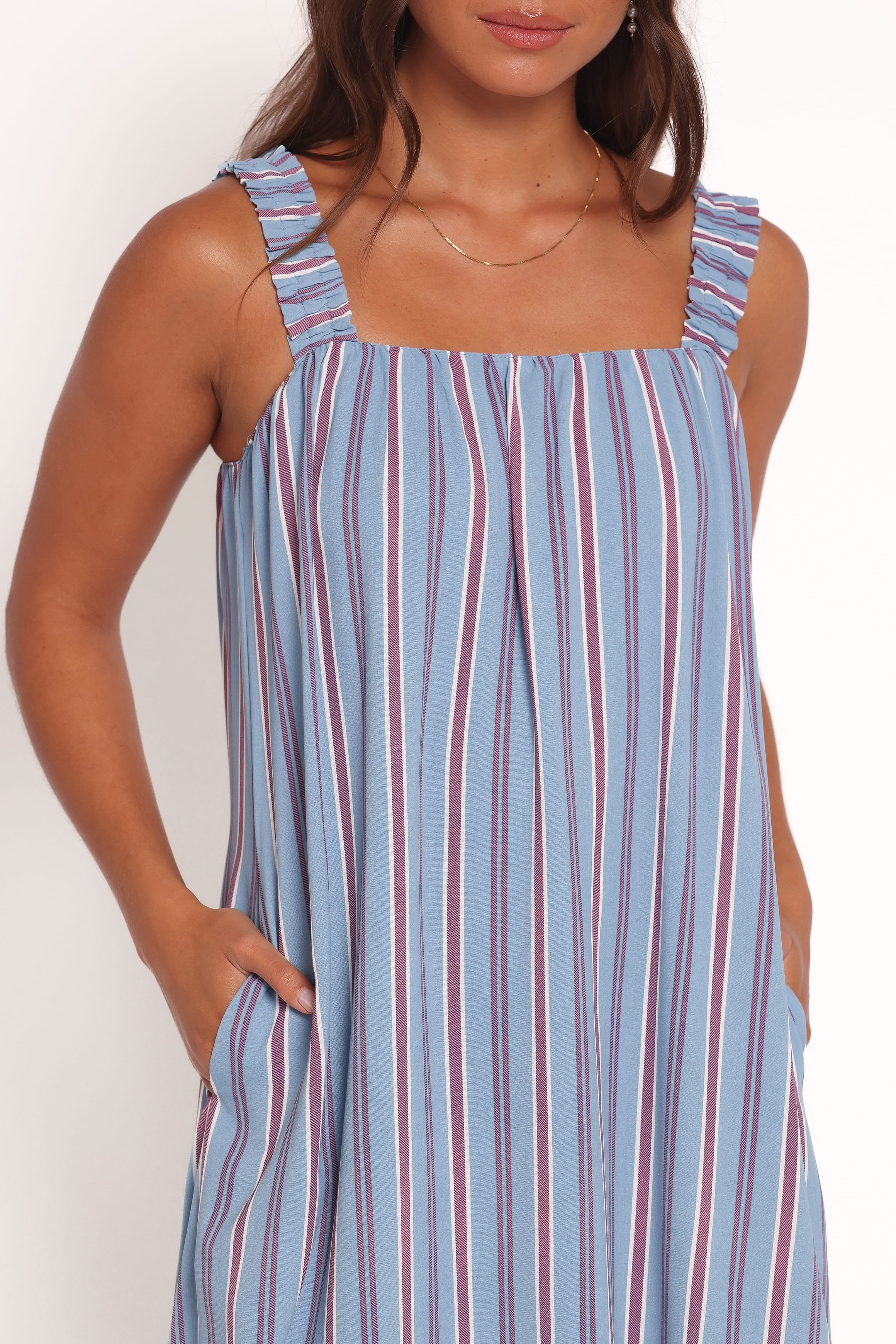 Petal and Pup USA DRESSES Alessandra Maxi Dress - Blue Stripe (Hold for Amazon)