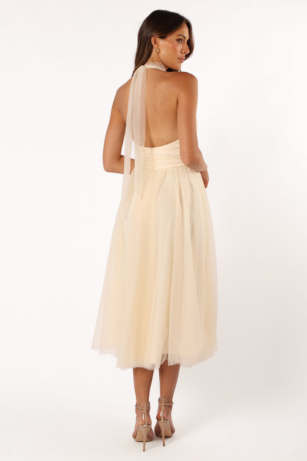 Aletta Halterneck Midi Dress - Cream