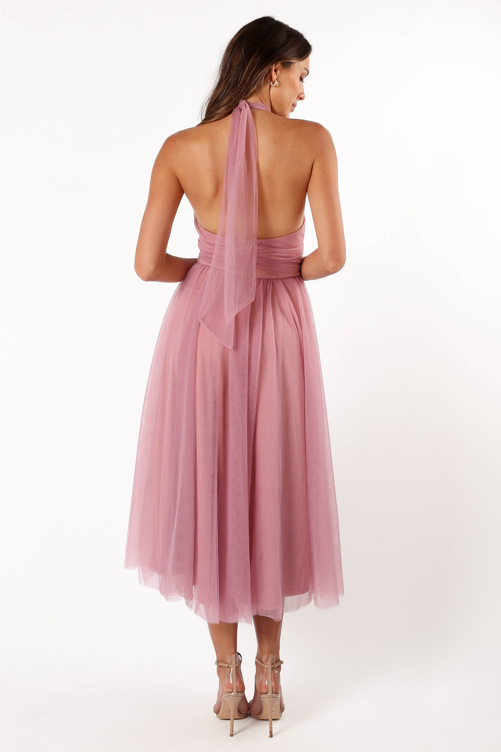 Aletta Halterneck Midi Dress - Pink