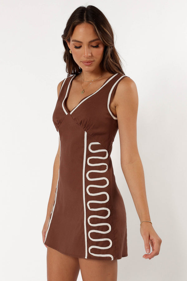 Petal and Pup USA DRESSES Alexa Mini Dress - Chocolate