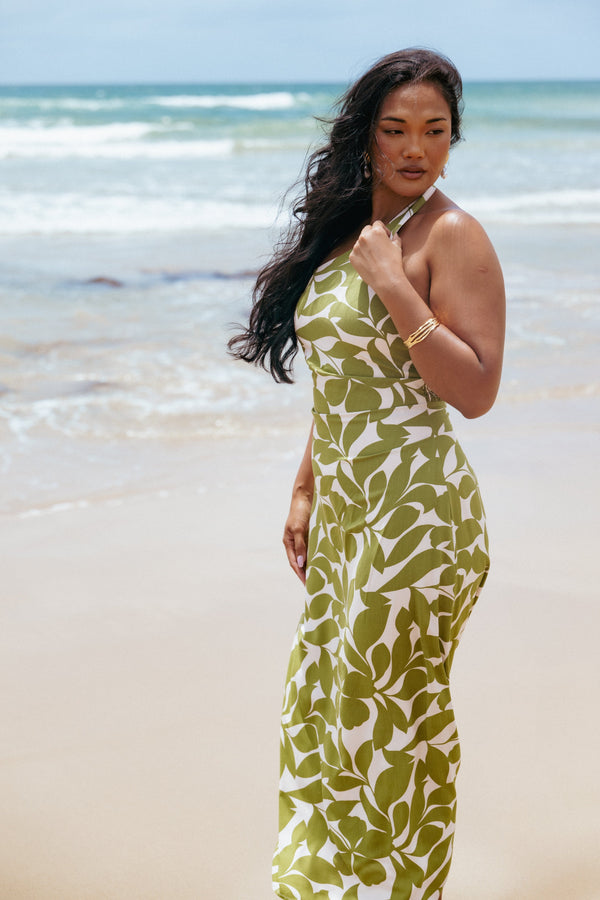 Petal and Pup USA DRESSES Alexis Maxi Dress - Green Floral