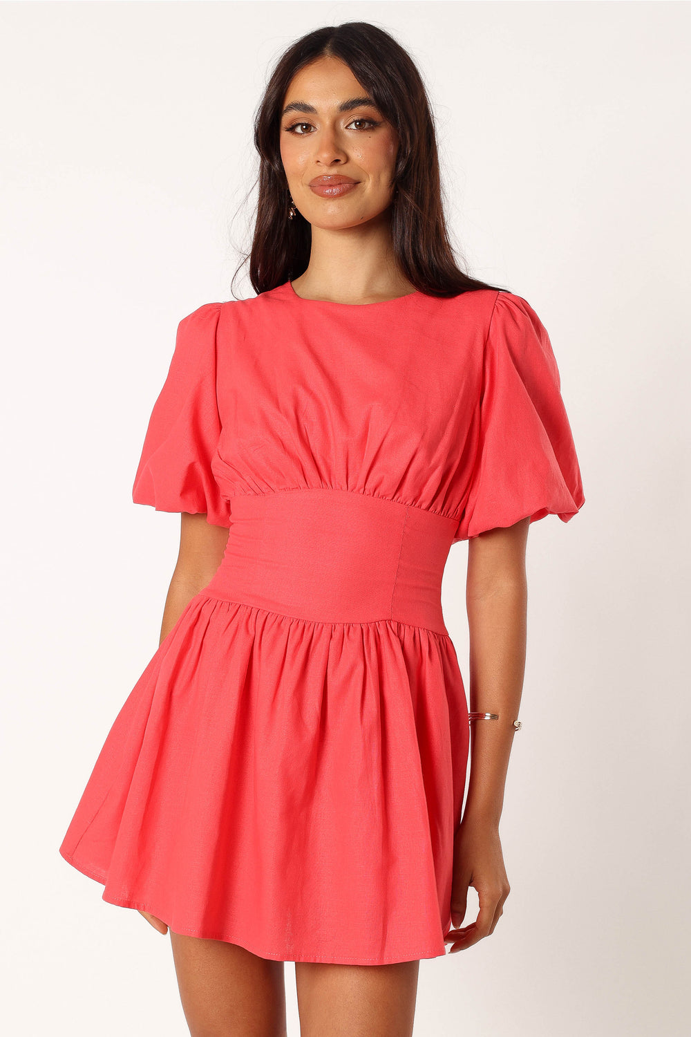 Petal and Pup USA DRESSES Alfie Mini Dress - Coral Red