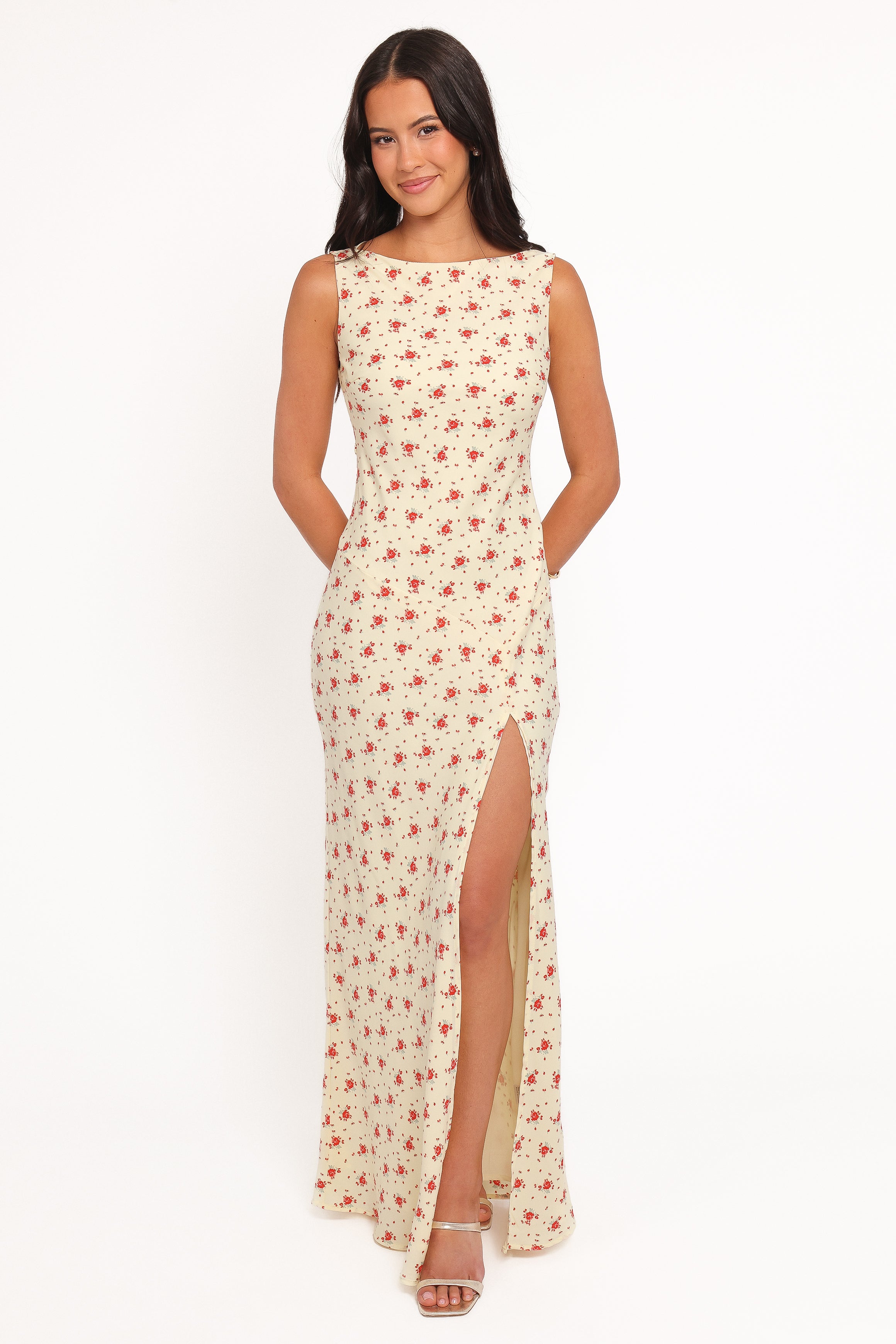 Petal and Pup USA DRESSES Alima Sleeveless Maxi Dress - Yellow Floral