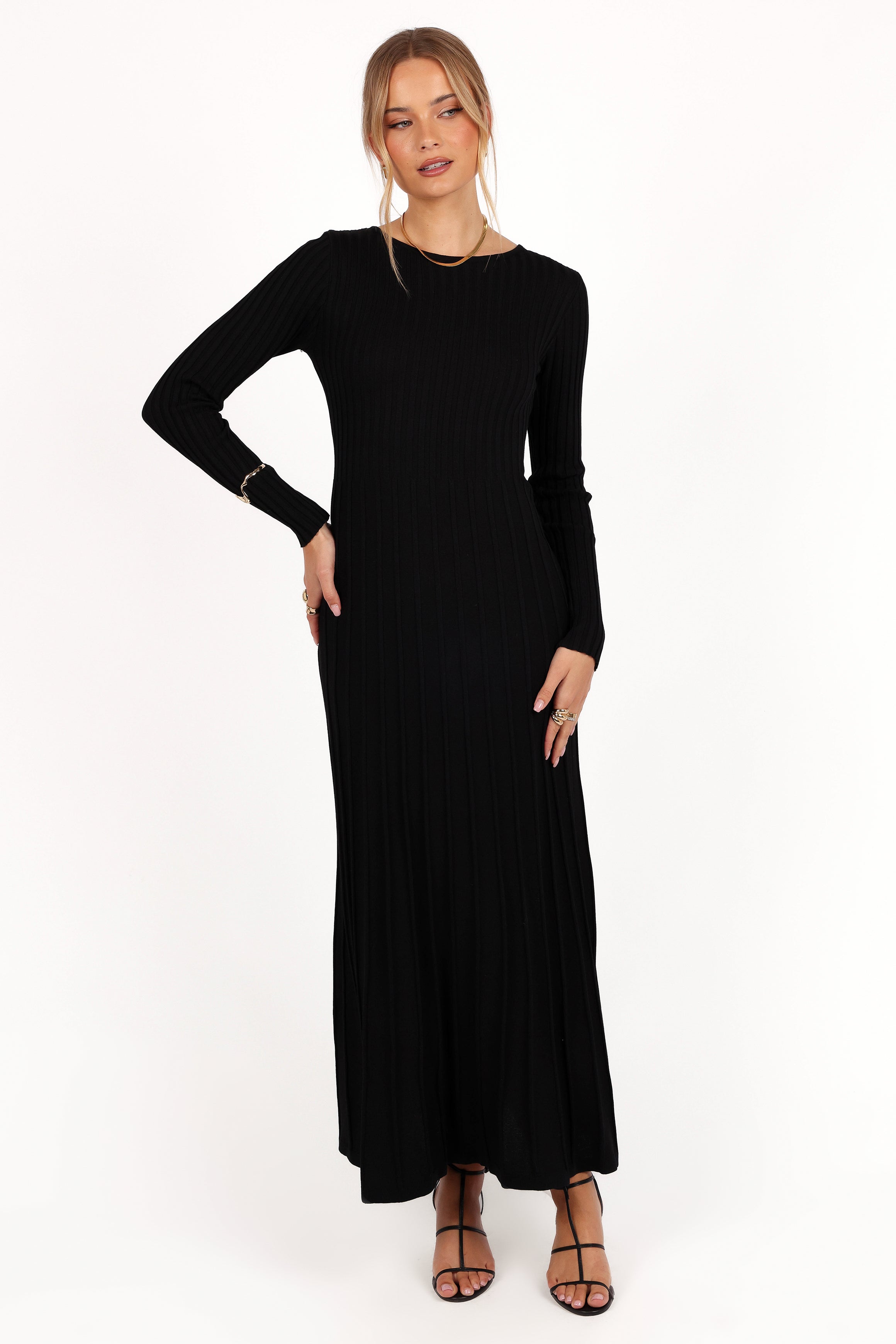 Petal and Pup USA DRESSES Alison Long Sleeve Maxi Dress - Black