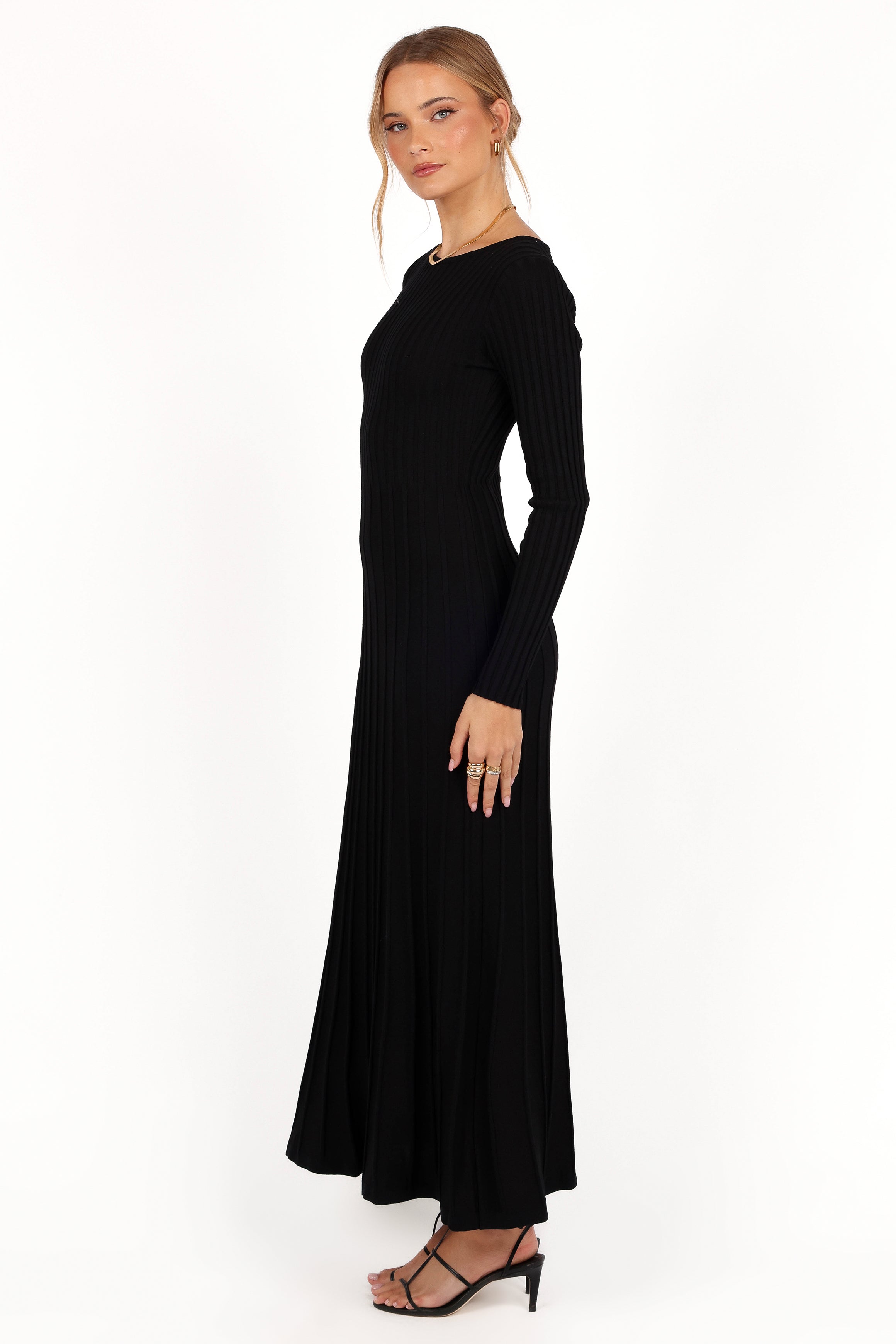 Petal and Pup USA DRESSES Alison Long Sleeve Maxi Dress - Black