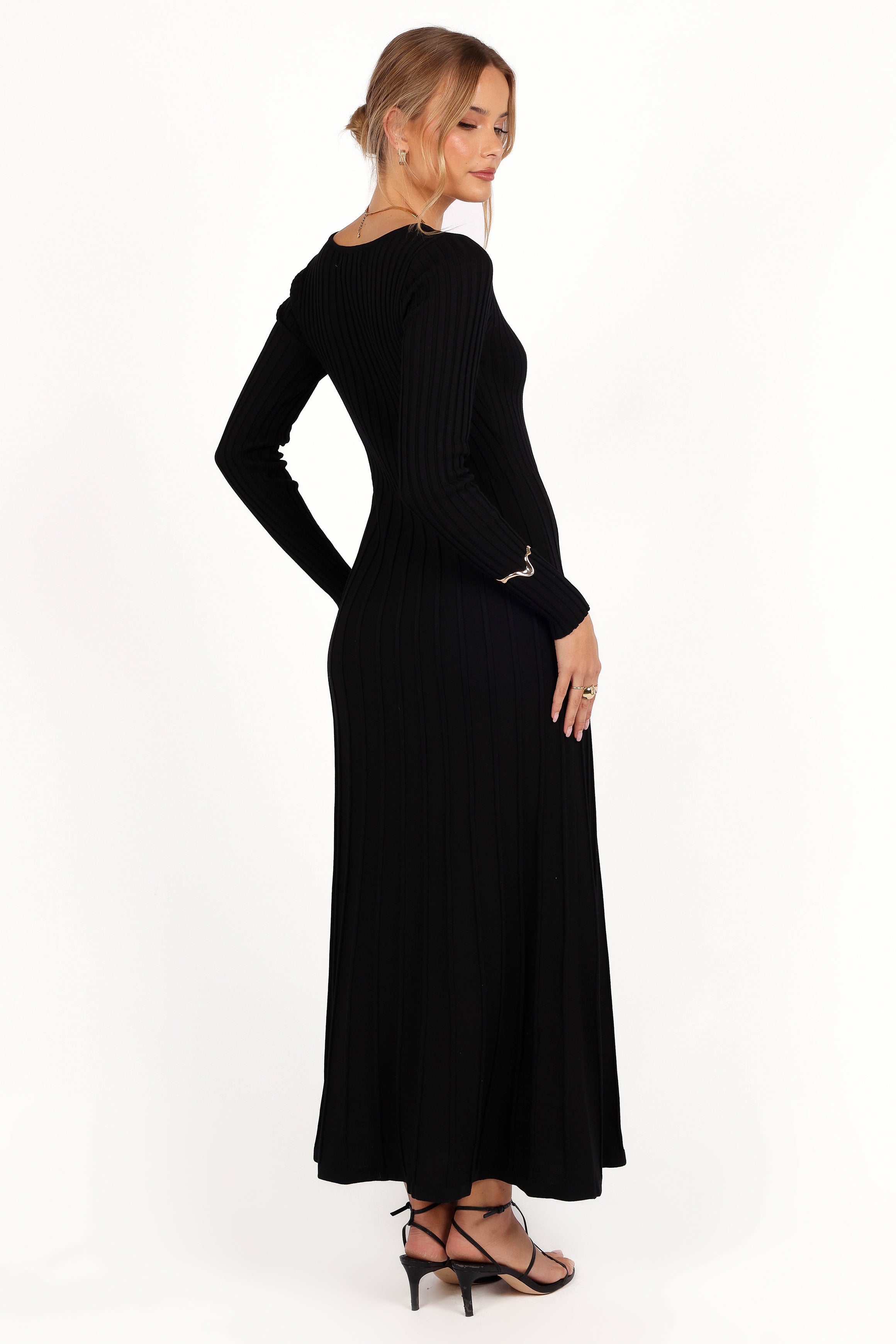 Petal and Pup USA DRESSES Alison Long Sleeve Maxi Dress - Black