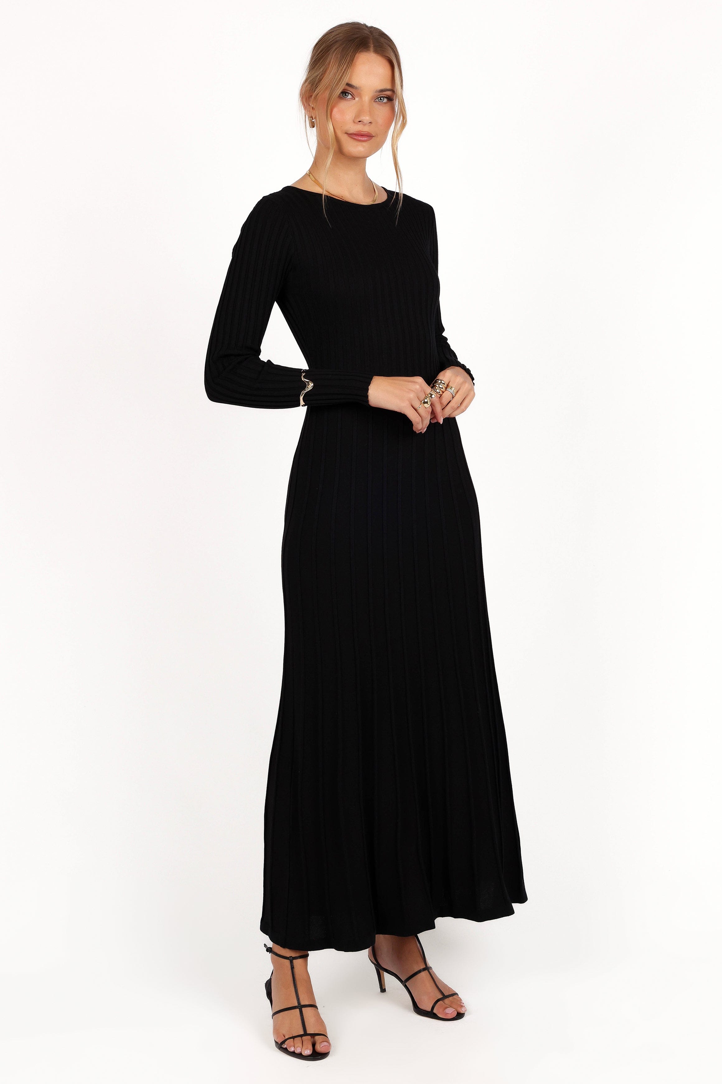 Alison Long Sleeve Maxi Dress - Black, S, Petal & Pup Alison Long Sleeve Maxi Dress - Black, S, Petal & Pup