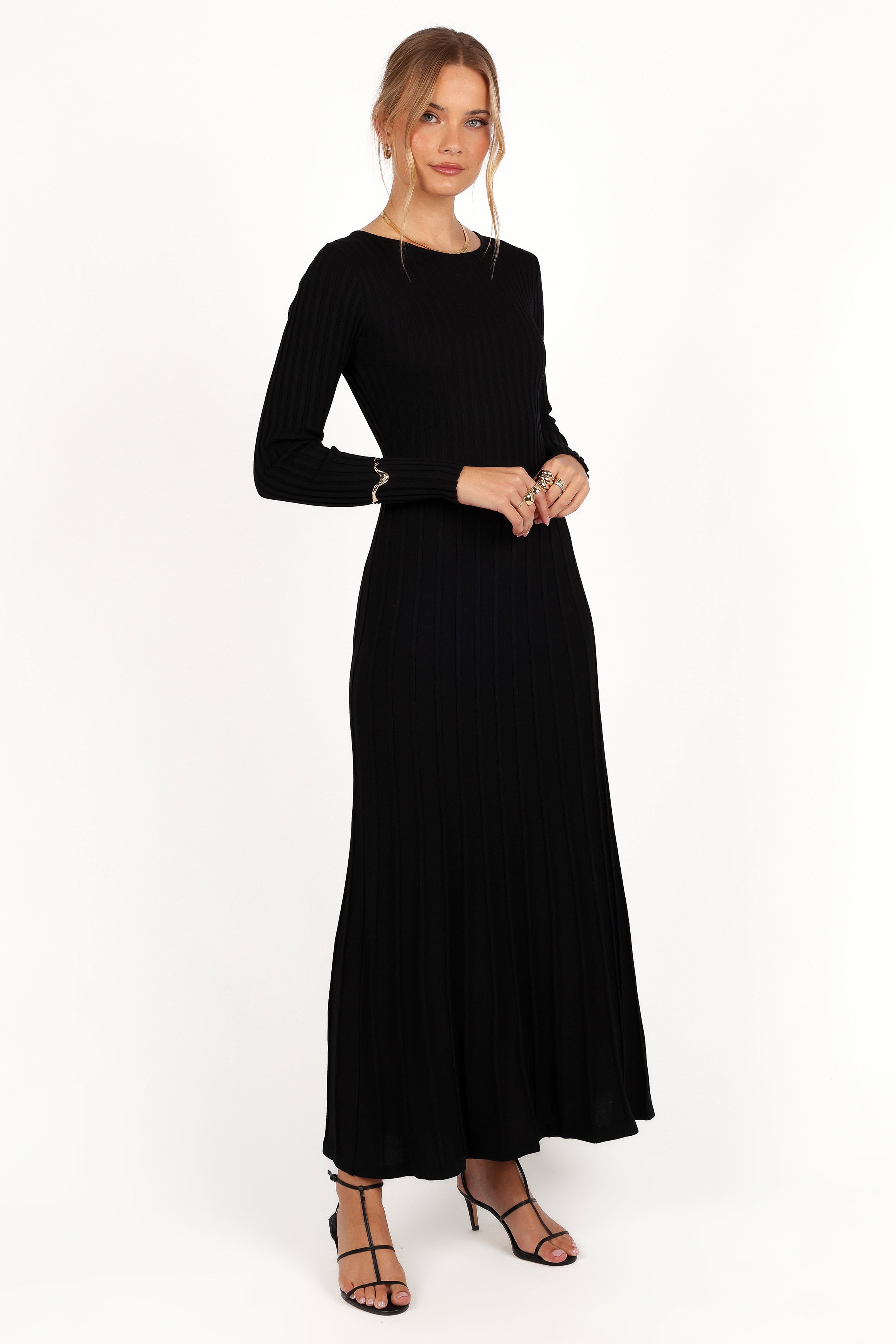 Petal and Pup USA DRESSES Alison Long Sleeve Maxi Dress - Black