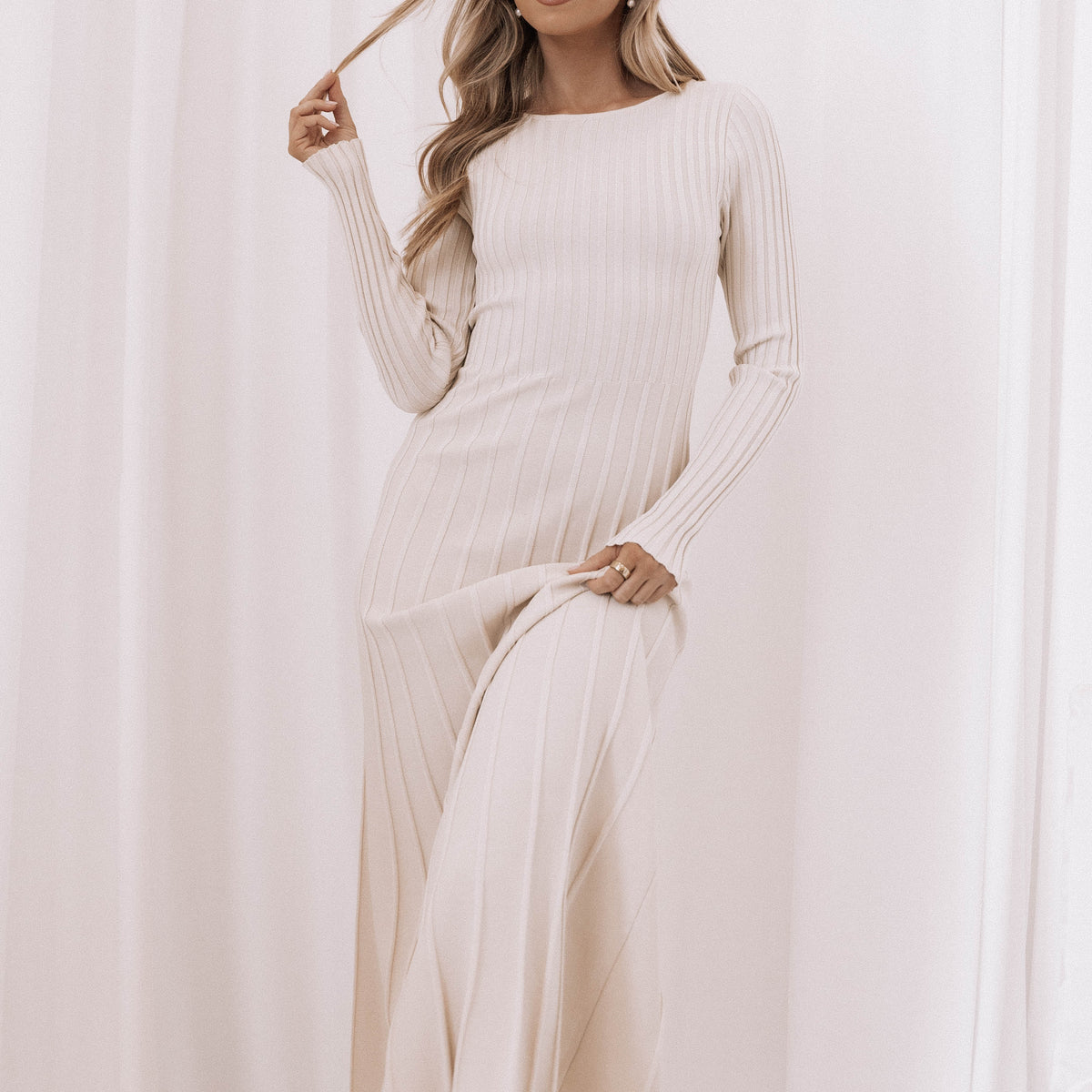 Petal and Pup Alison Long Sleeve Maxi Dress - Cream XL Petal and Pup Alison Long Sleeve Maxi Dress - Cream XL