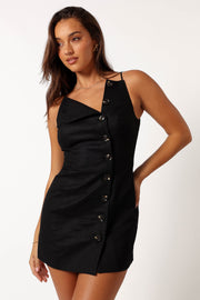 Petal and Pup USA DRESSES Allegra Linen Mini Dress - Black