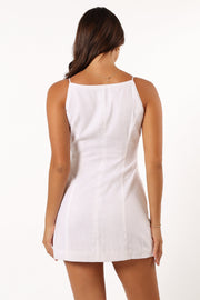 Petal and Pup USA DRESSES Allegra Linen Mini Dress - White