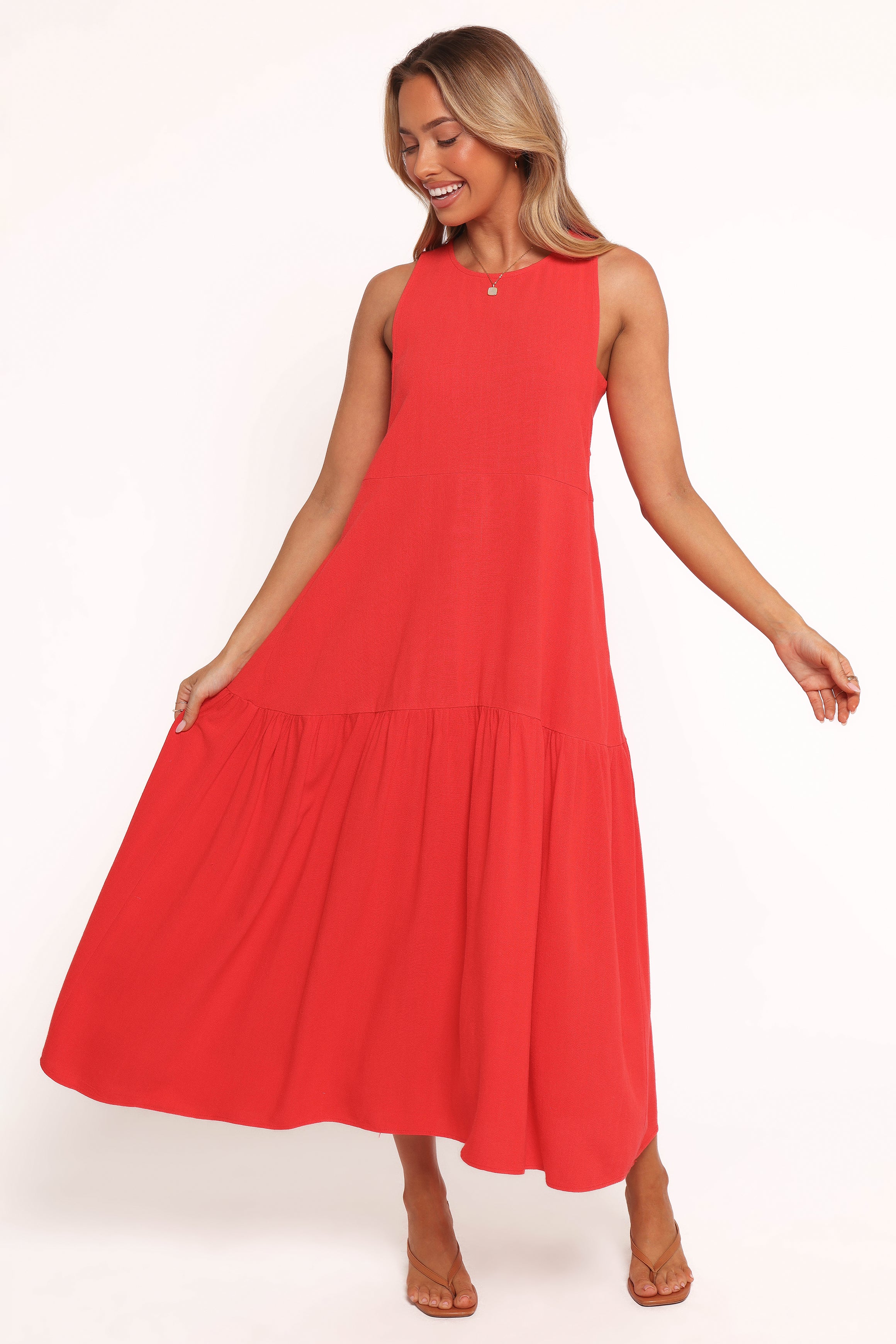 Petal and Pup USA DRESSES Almudena Midi Dress - Red