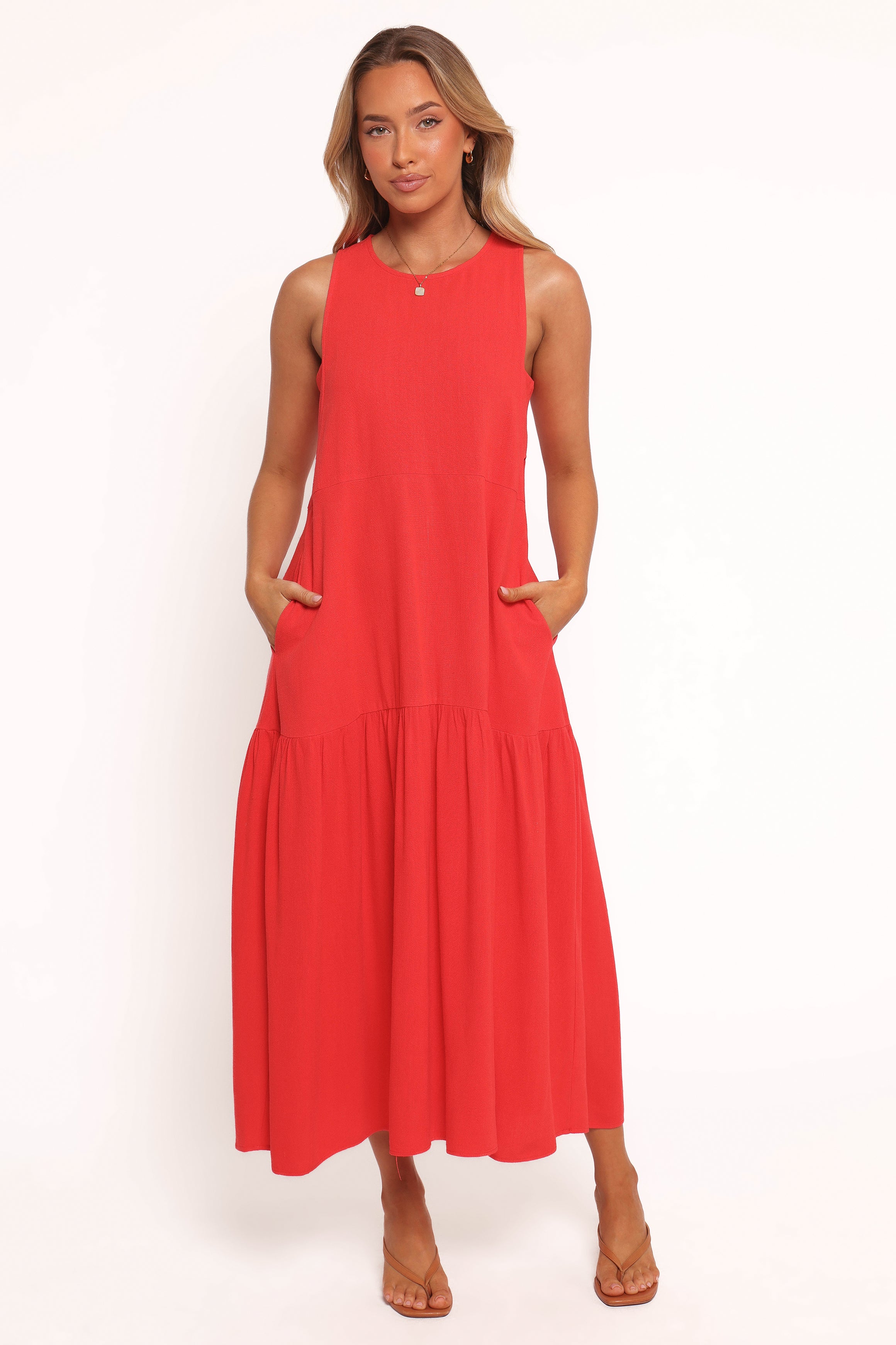 Petal and Pup USA DRESSES Almudena Midi Dress - Red