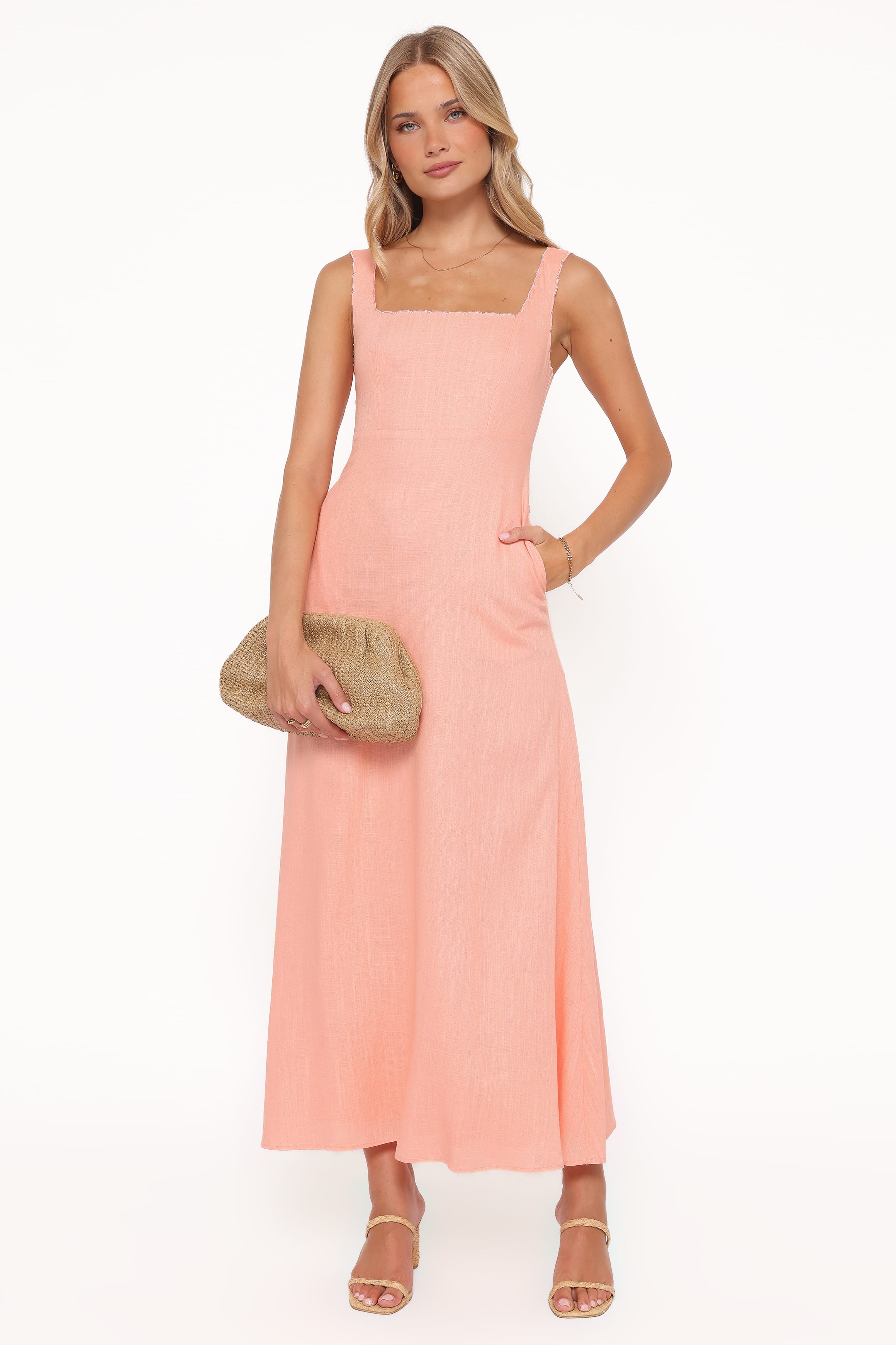 Petal and Pup USA DRESSES Amalie Maxi Dress - Pastel Peach