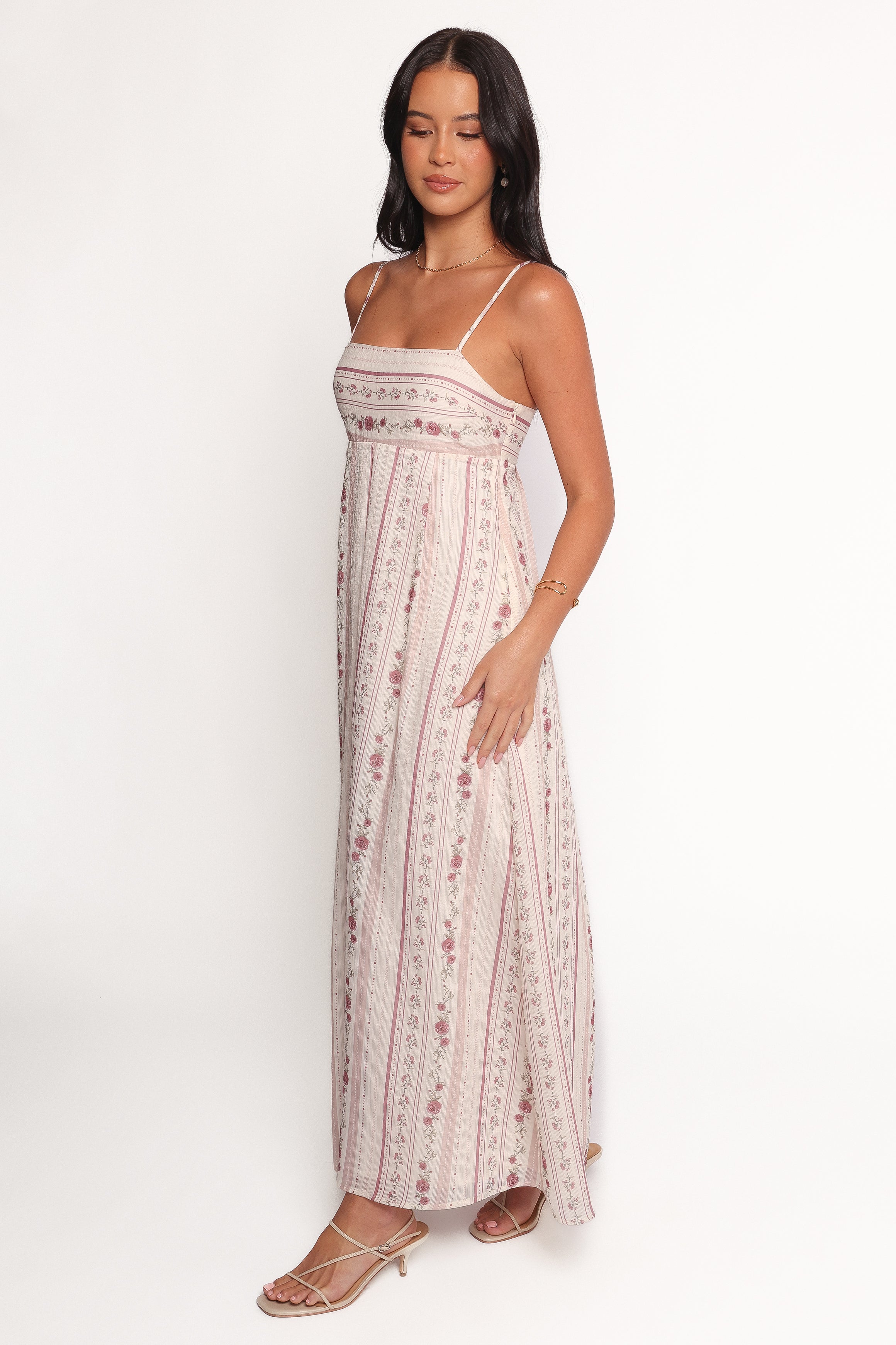 Petal and Pup USA DRESSES Amaris Maxi Dress - Ivory Mauve Floral