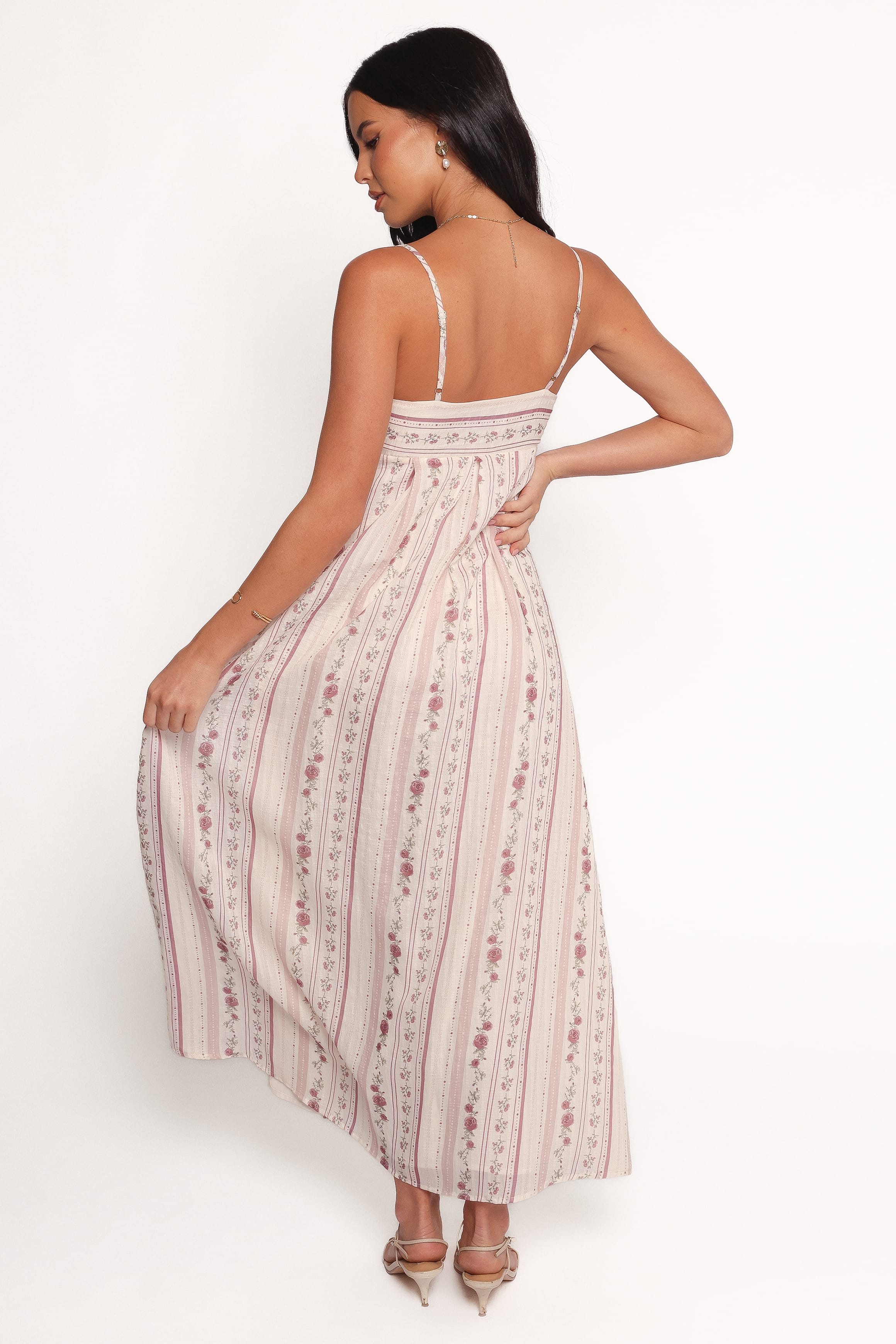 Petal and Pup Women's Amaris Maxi Dress - Ivory Mauve floral XL Petal and Pup Women's Amaris Maxi Dress - Ivory Mauve floral XL