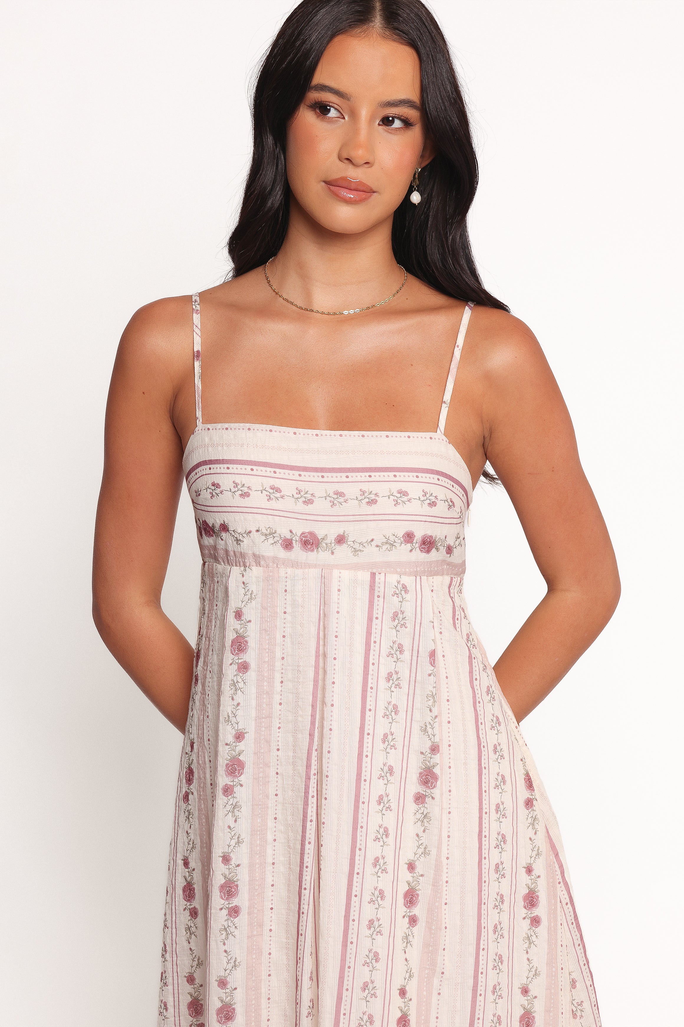 Petal and Pup USA DRESSES Amaris Maxi Dress - Ivory Mauve Floral
