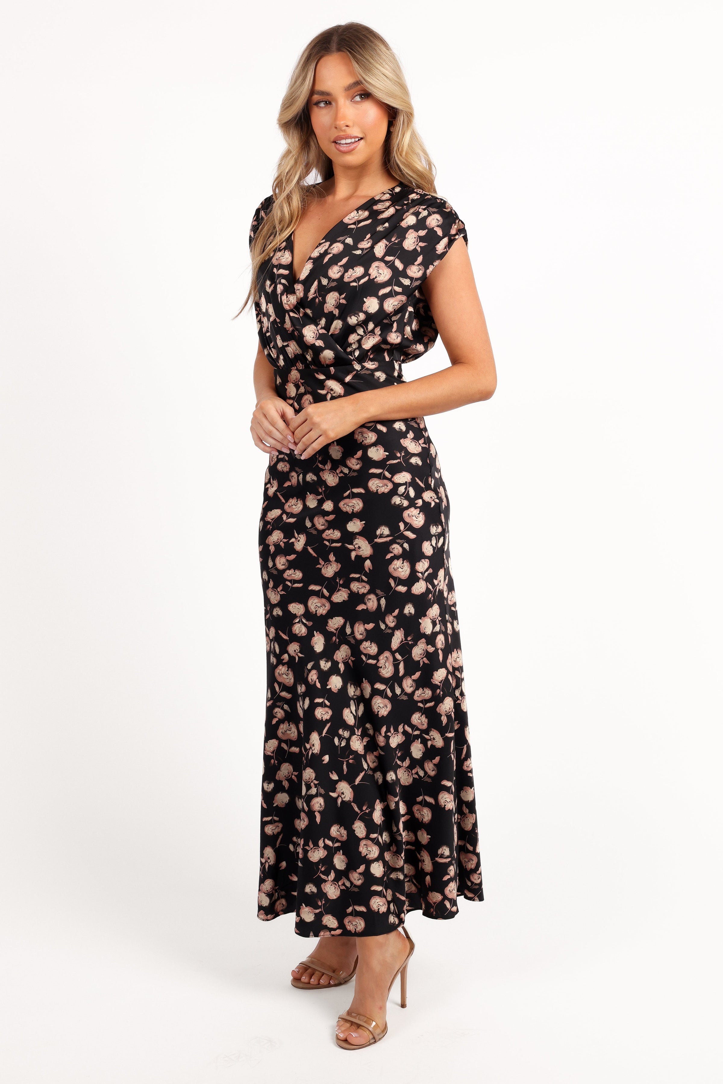 Petal and Pup USA DRESSES Amarlee Maxi Dress - Black Floral