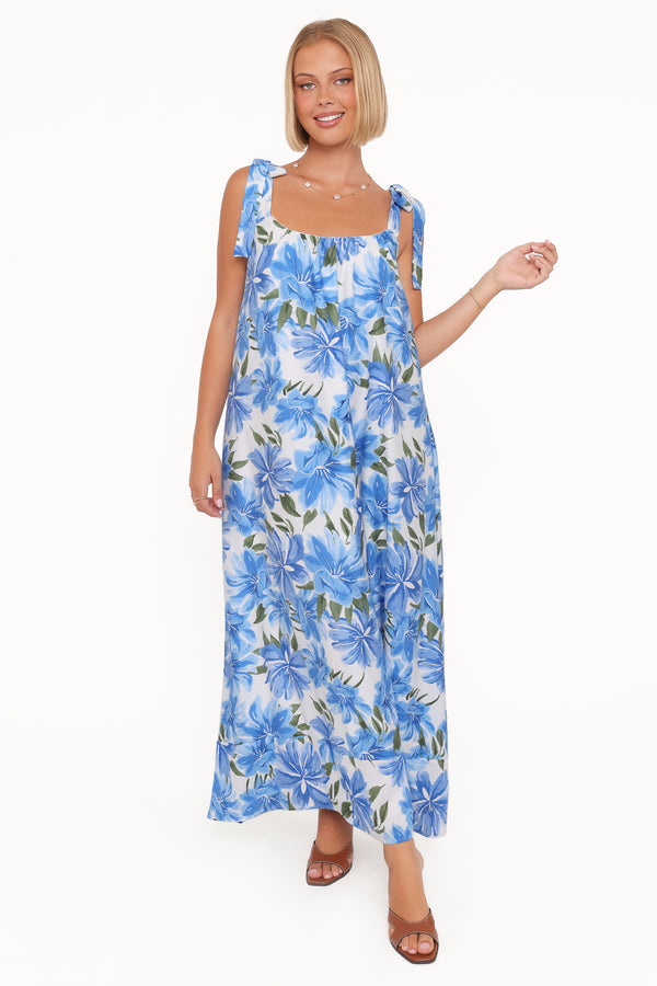 Petal and Pup USA DRESSES Amber Maxi Dress - Blue Floral
