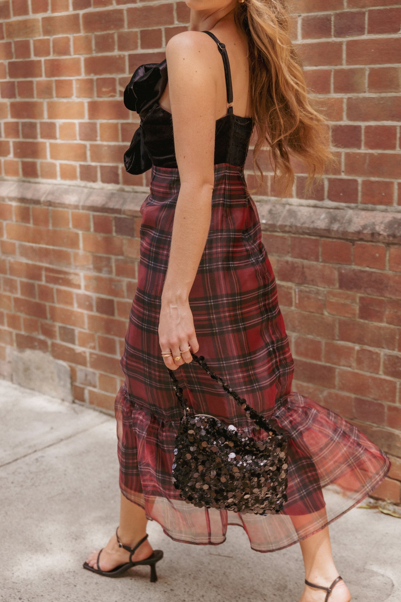 Amelie Bow Front One Shoulder Midi Dress
