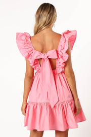 Petal and Pup USA DRESSES Amias Frill Sleeve Mini Dress - Candy Pink