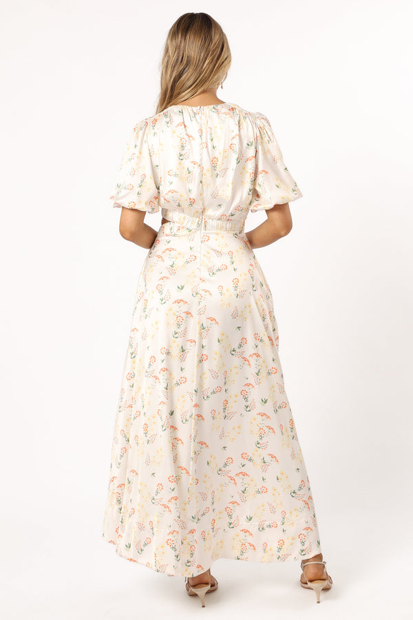 Petal and Pup USA DRESSES Aminah Puff Sleeve Dress - Yellow Floral