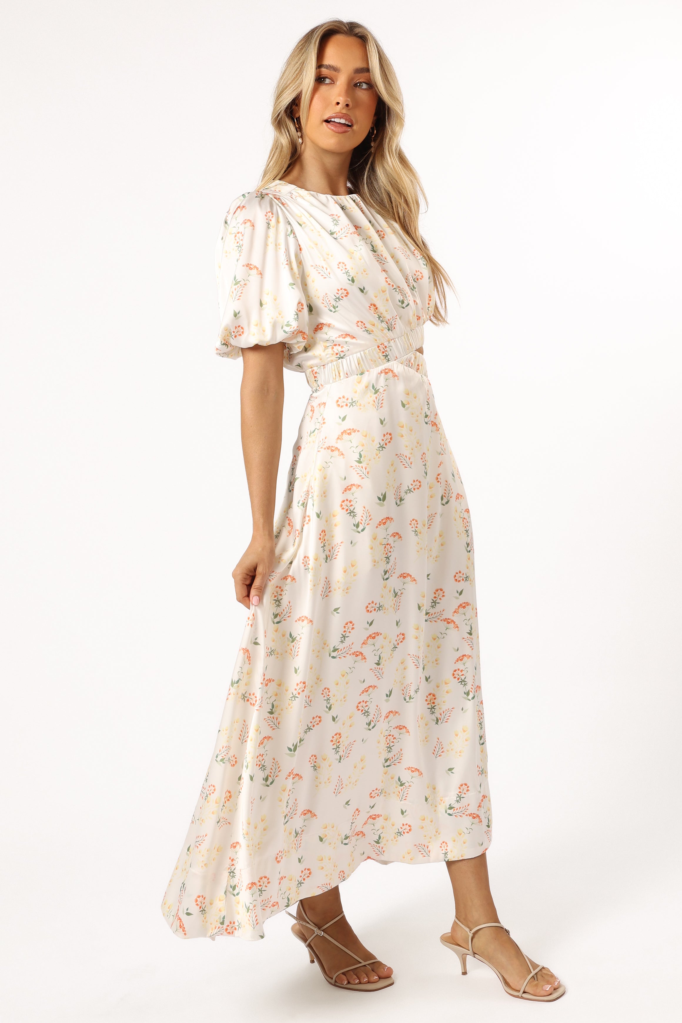 Petal and Pup USA DRESSES Aminah Puff Sleeve Dress - Yellow Floral