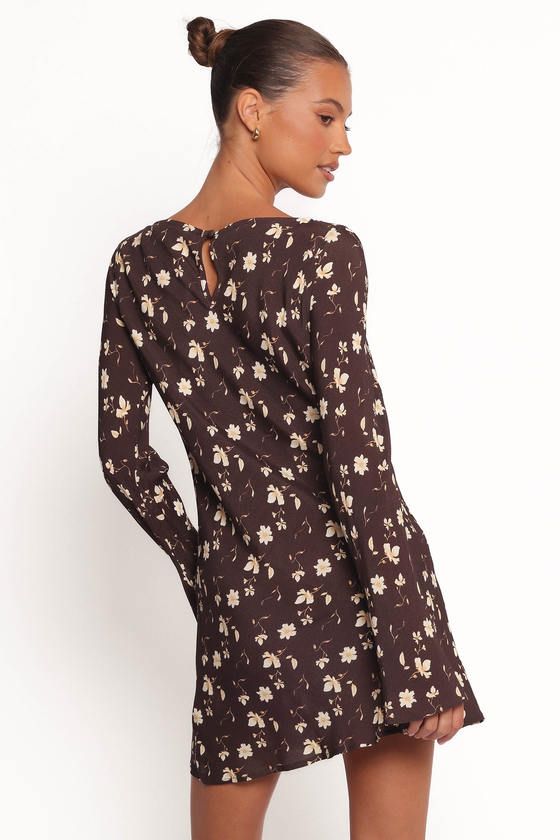 brown floral mini dress Amity Mini Dress - Brown Floral