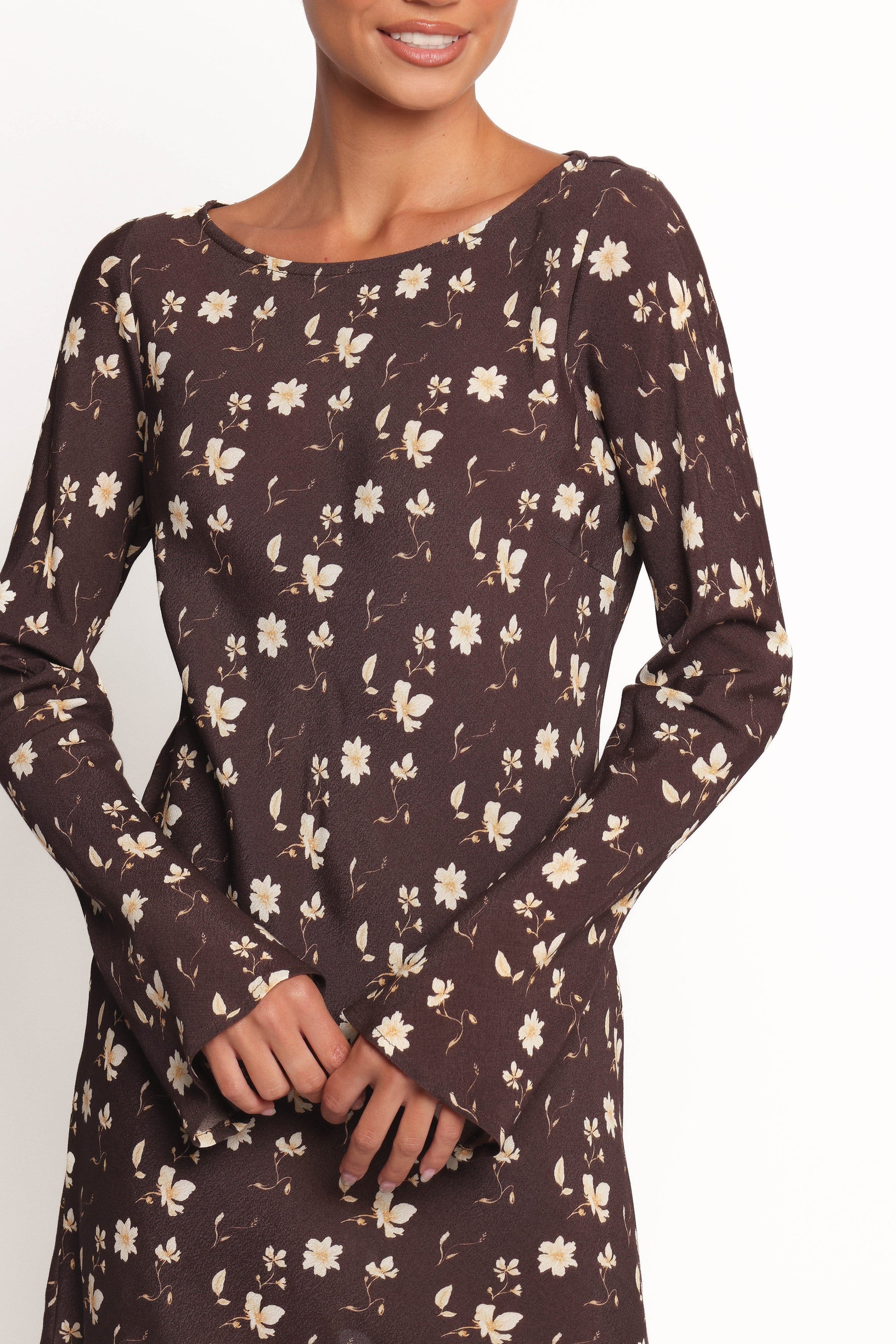 amity mini dress Amity Mini Dress - Brown Floral