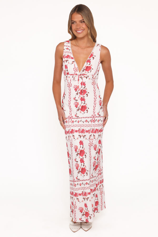 Petal and Pup USA DRESSES Amore Bias Cut Maxi Dress - Red Rose
