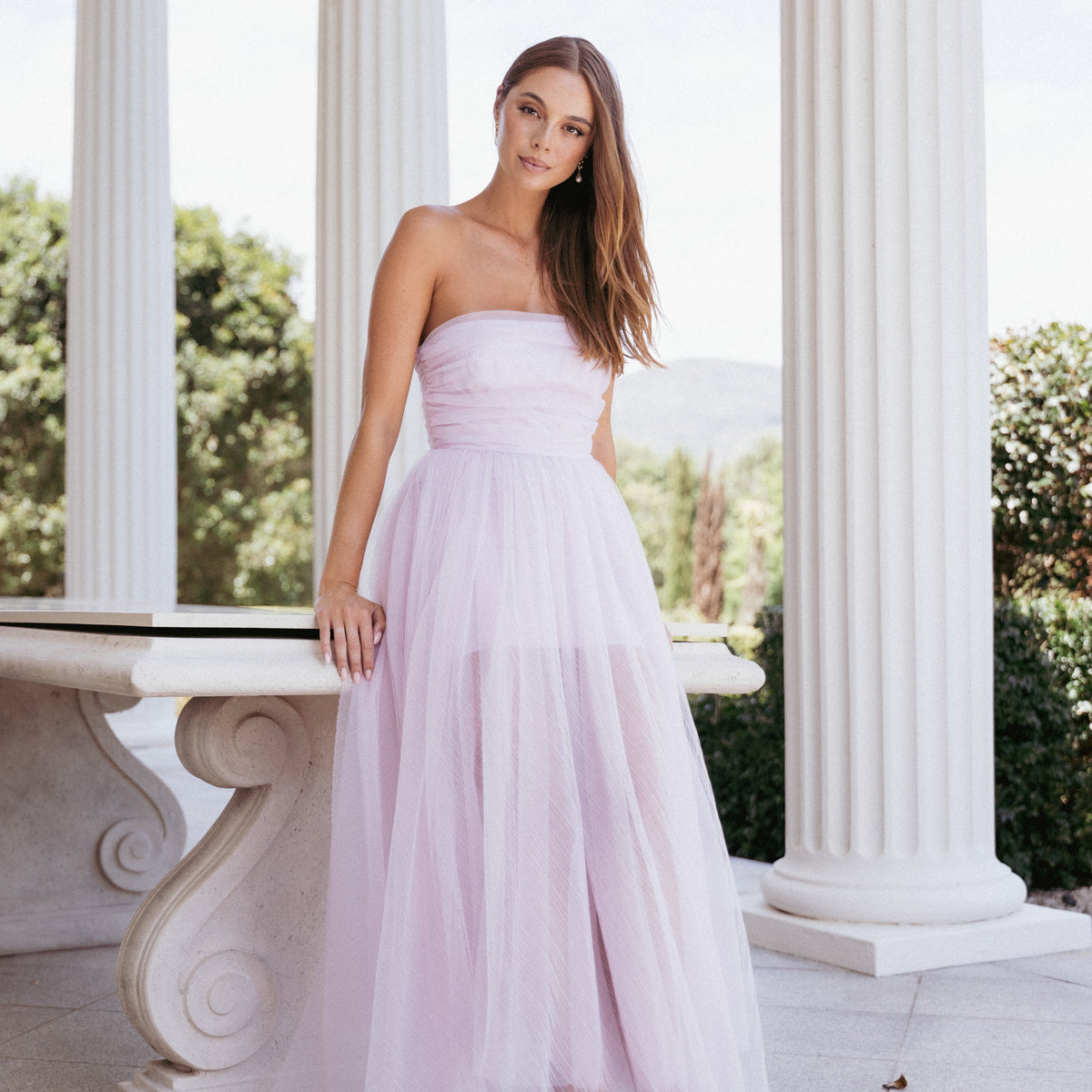 Petal and Pup Women's Anabella Strapless Maxi Dress - Pale Pink M Petal and Pup Women's Anabella Strapless Maxi Dress - Pale Pink M