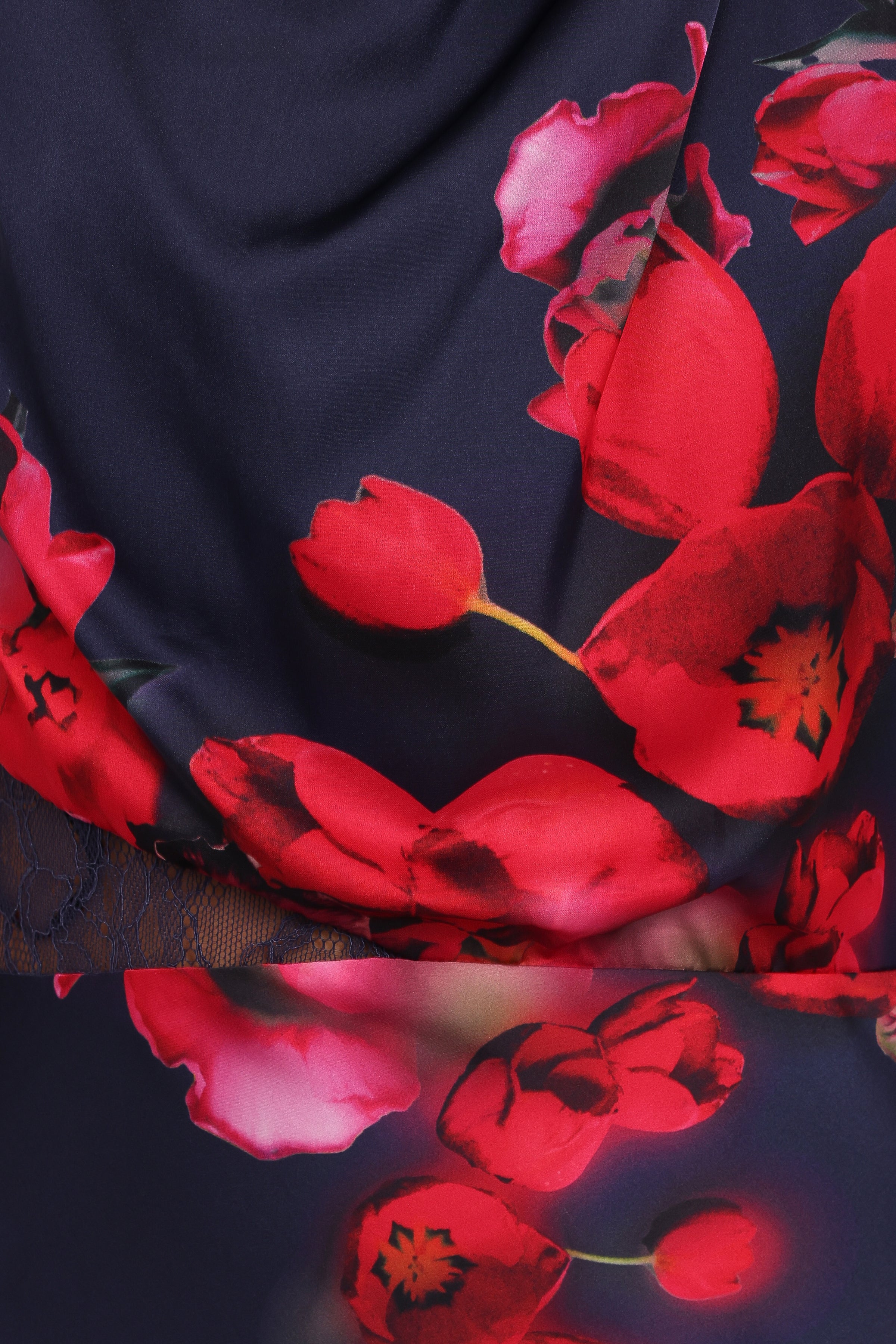 Petal and Pup USA DRESSES Anabelle Halter Neck Lace Maxi Dress - Navy Floral