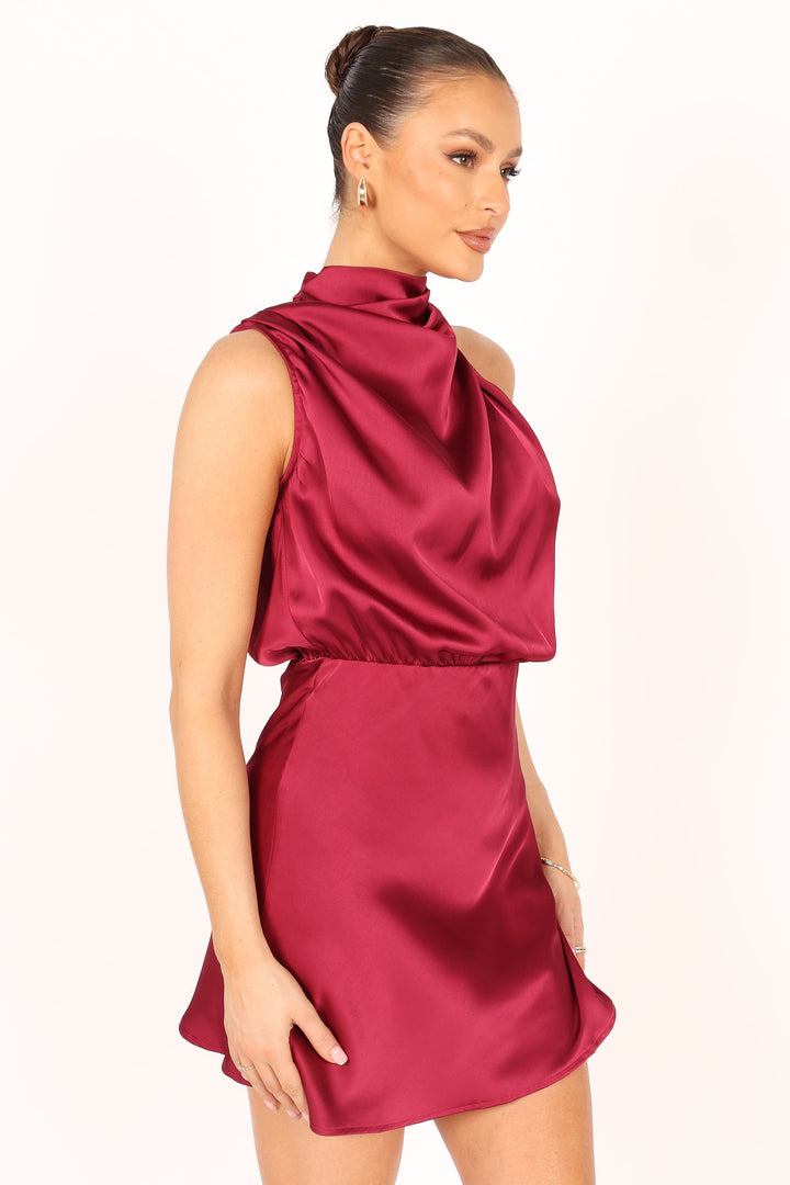 Can't Be Distracted Mini Dress Berry