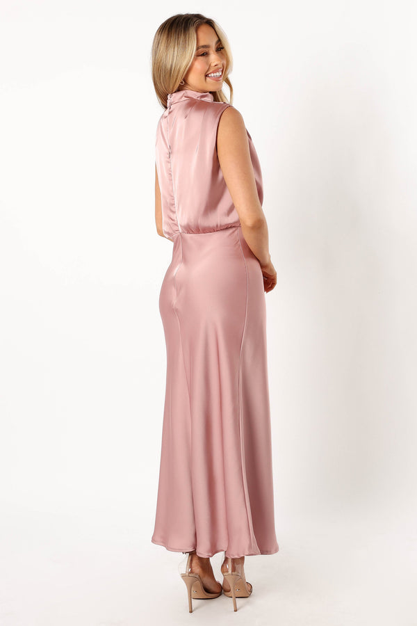 Petal and Pup USA DRESSES Anabelle Halterneck Midi Dress - Blush