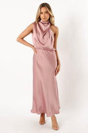 Petal and Pup USA DRESSES Anabelle Halterneck Midi Dress - Blush