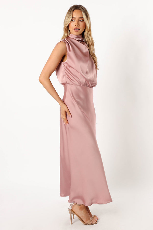 Petal and Pup USA DRESSES Anabelle Halterneck Midi Dress - Blush