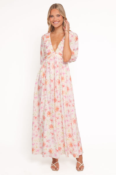 white floral dress long sleeve Petal and Pup Women's Andara Maxi Dress