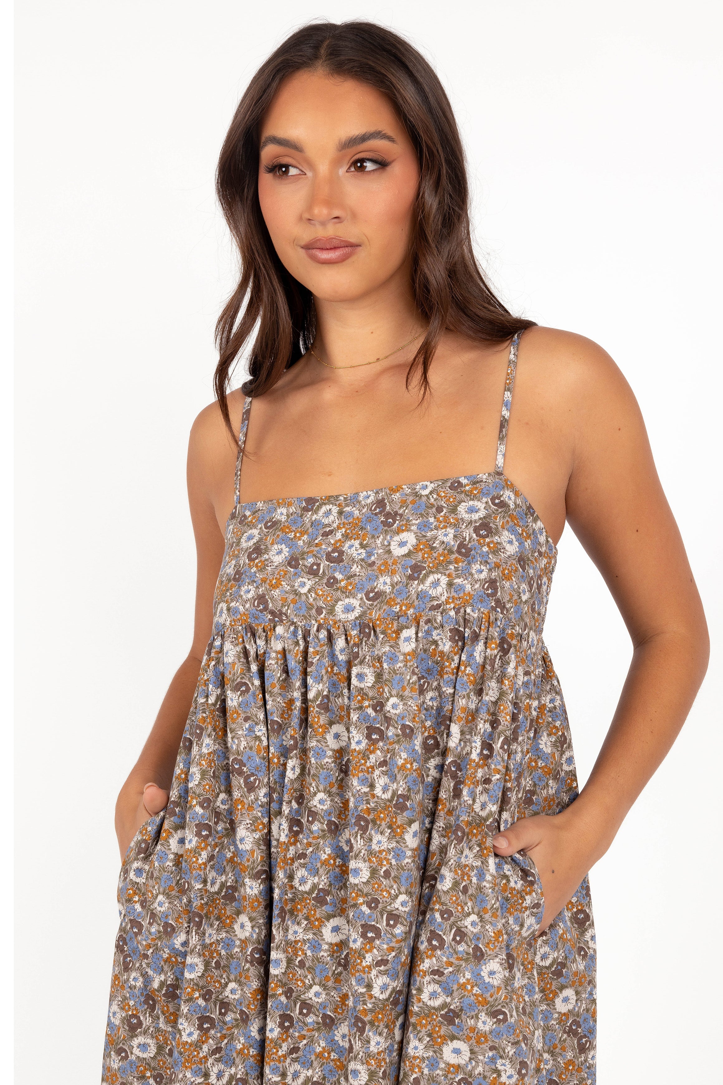 Petal and Pup USA DRESSES Andy Maxi Dress - Olive Ditsy Floral