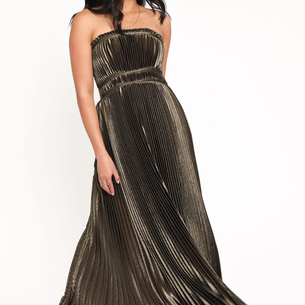 angelique floral cutout metallic strapless maxi dress Angelique Floral Cutout Metallic Strapless Maxi Dress (Women)