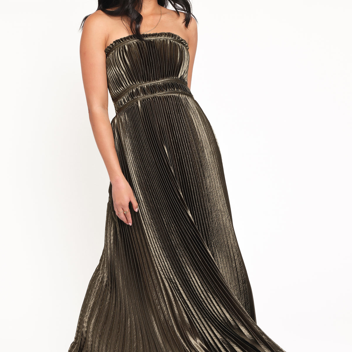 chinese dress ladies Angelique Strapless Bow-Detail Maxi Dress in Black main image 0