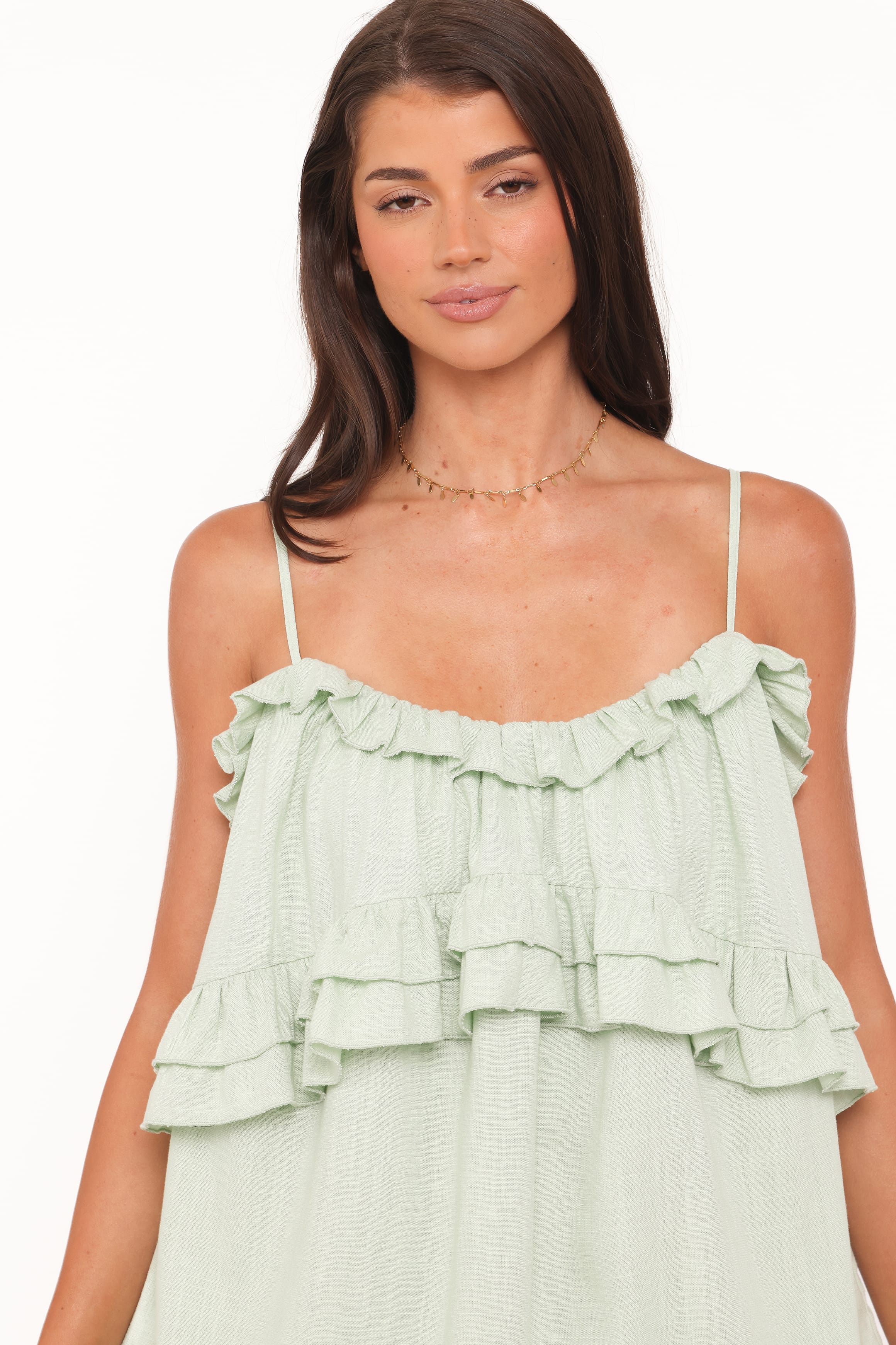 Angie Ruffle Mini Dress - Jade | Petal & Pup USA